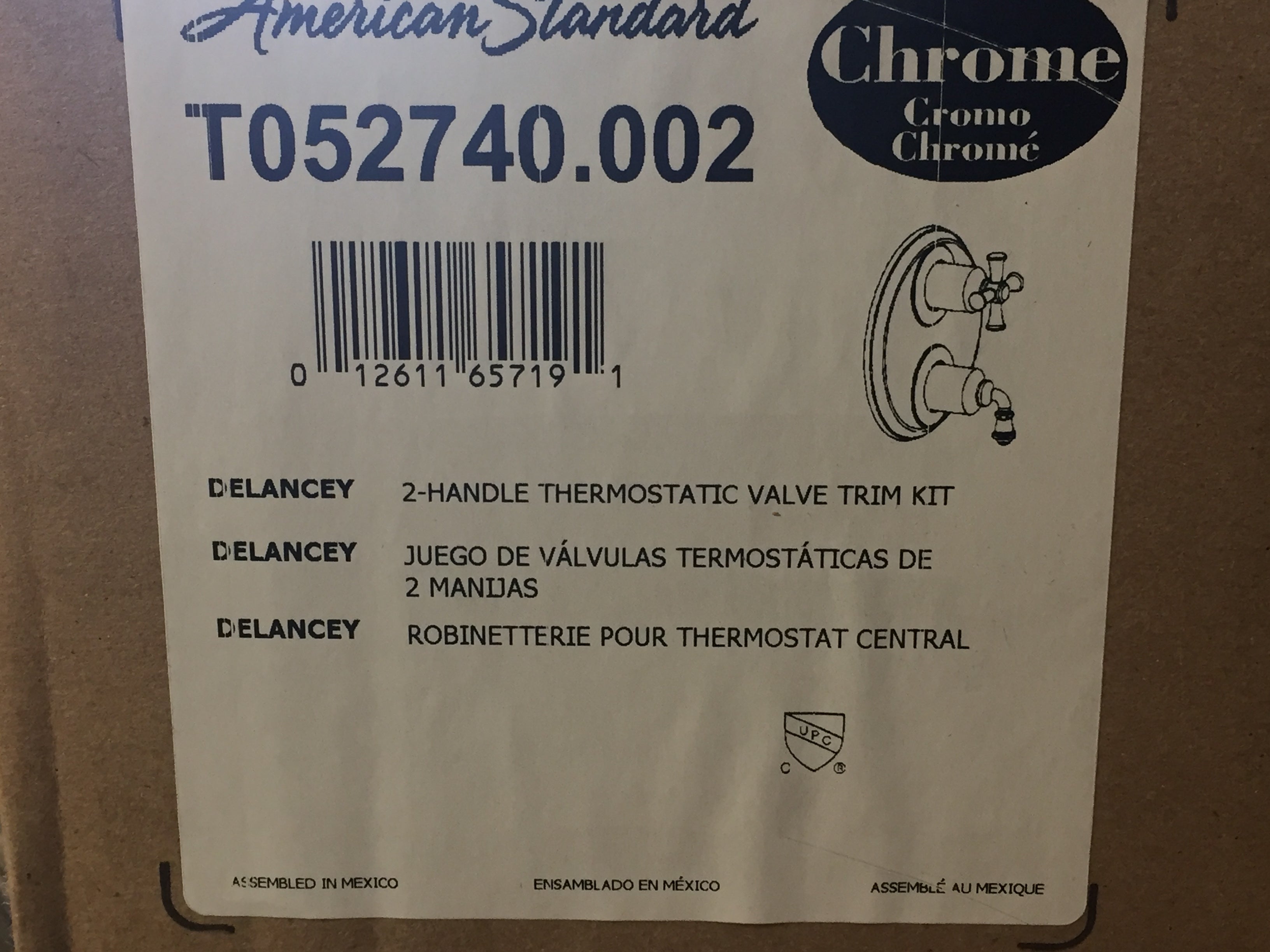 AMERICAN STANDARD American Standard T052740.002 Delancey Two-Handle Thermostat Trim
