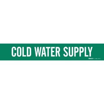 BRADY Brady 7057-1 Pipe Marker Cold Water Supply Fits 2-1/2 to 7-7/8 in (1 Marker)
