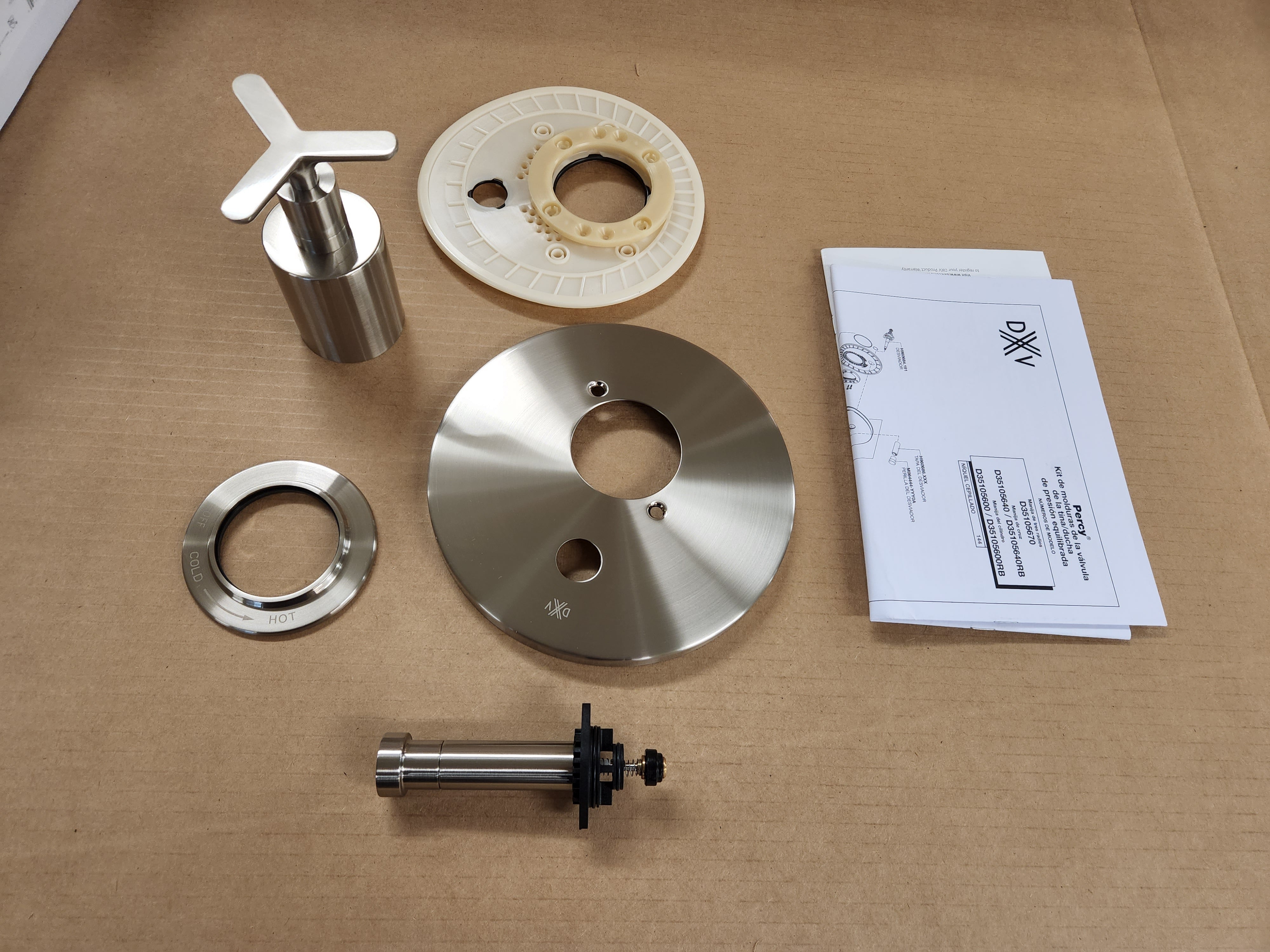AMERICAN STANDARD American Standard D35105670-144 Percy Brushed Nickel Pressure Balance Tub/Shower Valve Trim with Tri-Spoke Handle