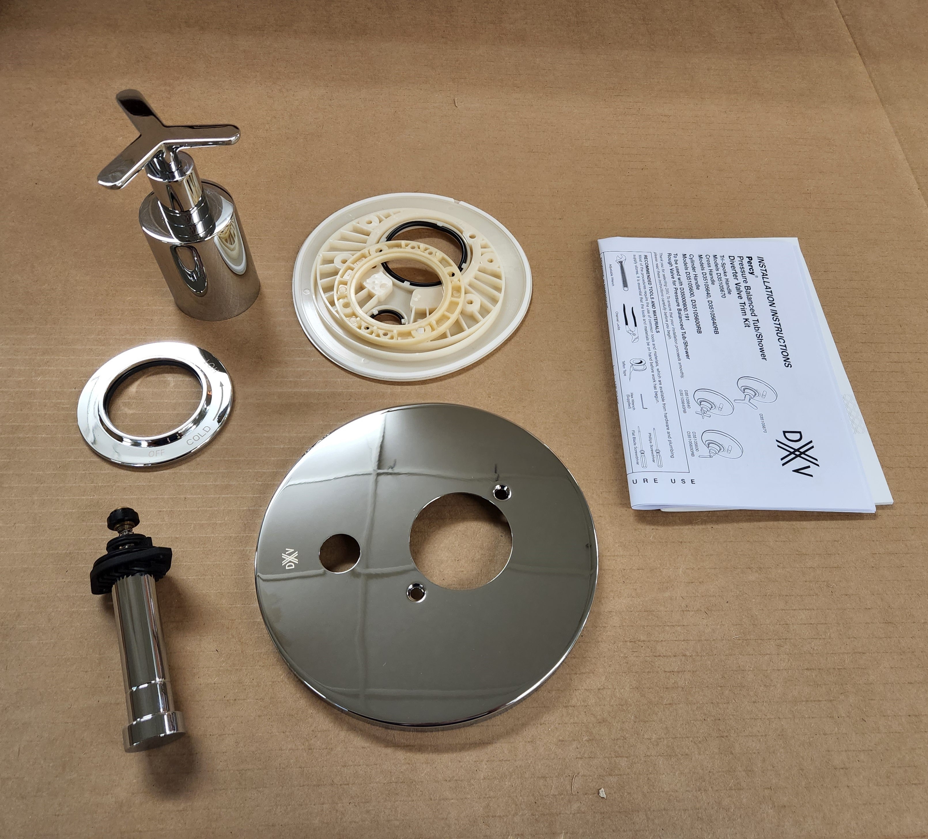 AMERICAN STANDARD American Standard D35105670.100 Percy Polished Chrome Pressure Balance Tub/Shower Valve Trim with Tri-Spoke Handle