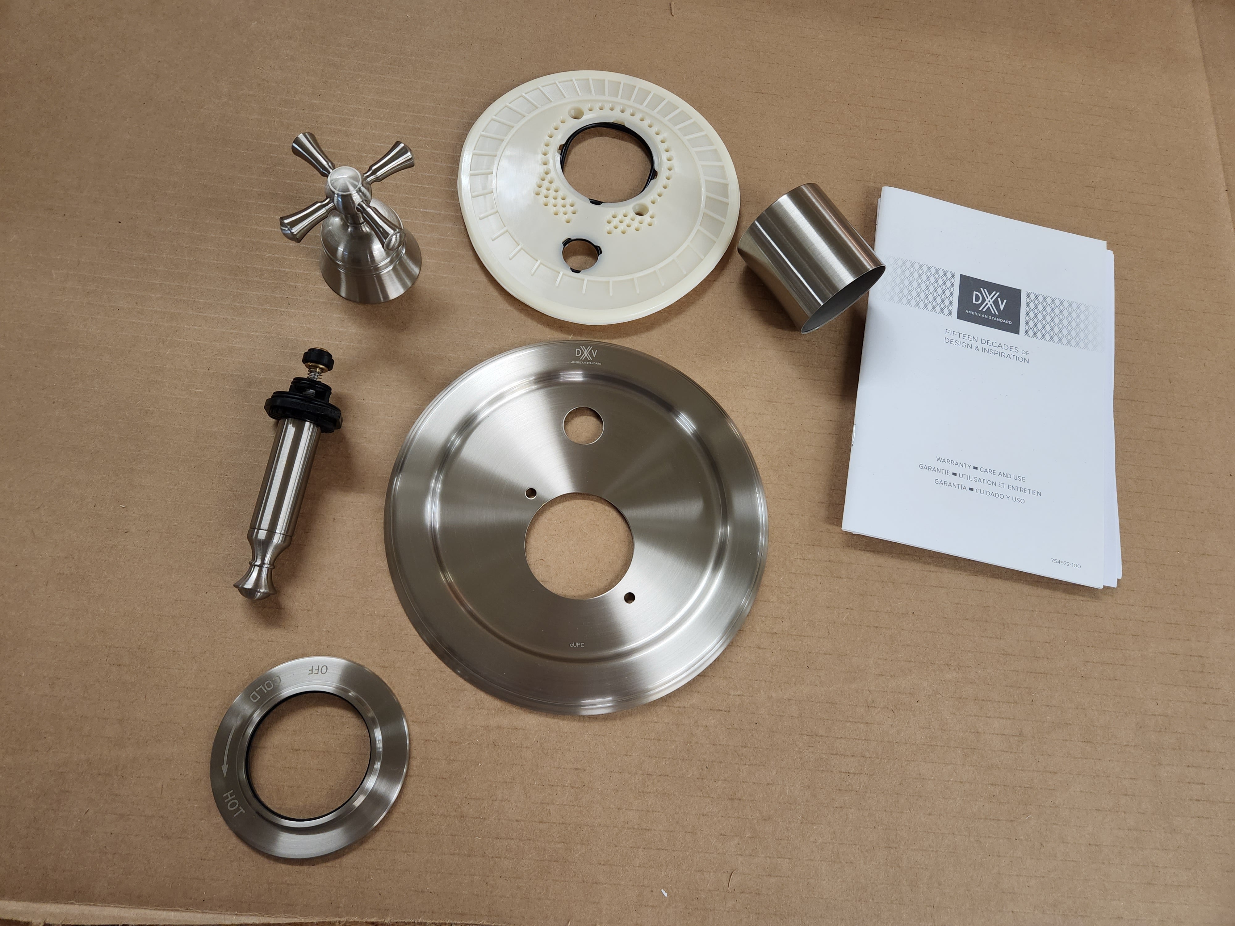 AMERICAN STANDARD American Standard D35102640.144 Randall Brushed Nickel Pressure Balance Tub/Shower Valve Trim Cross Handle