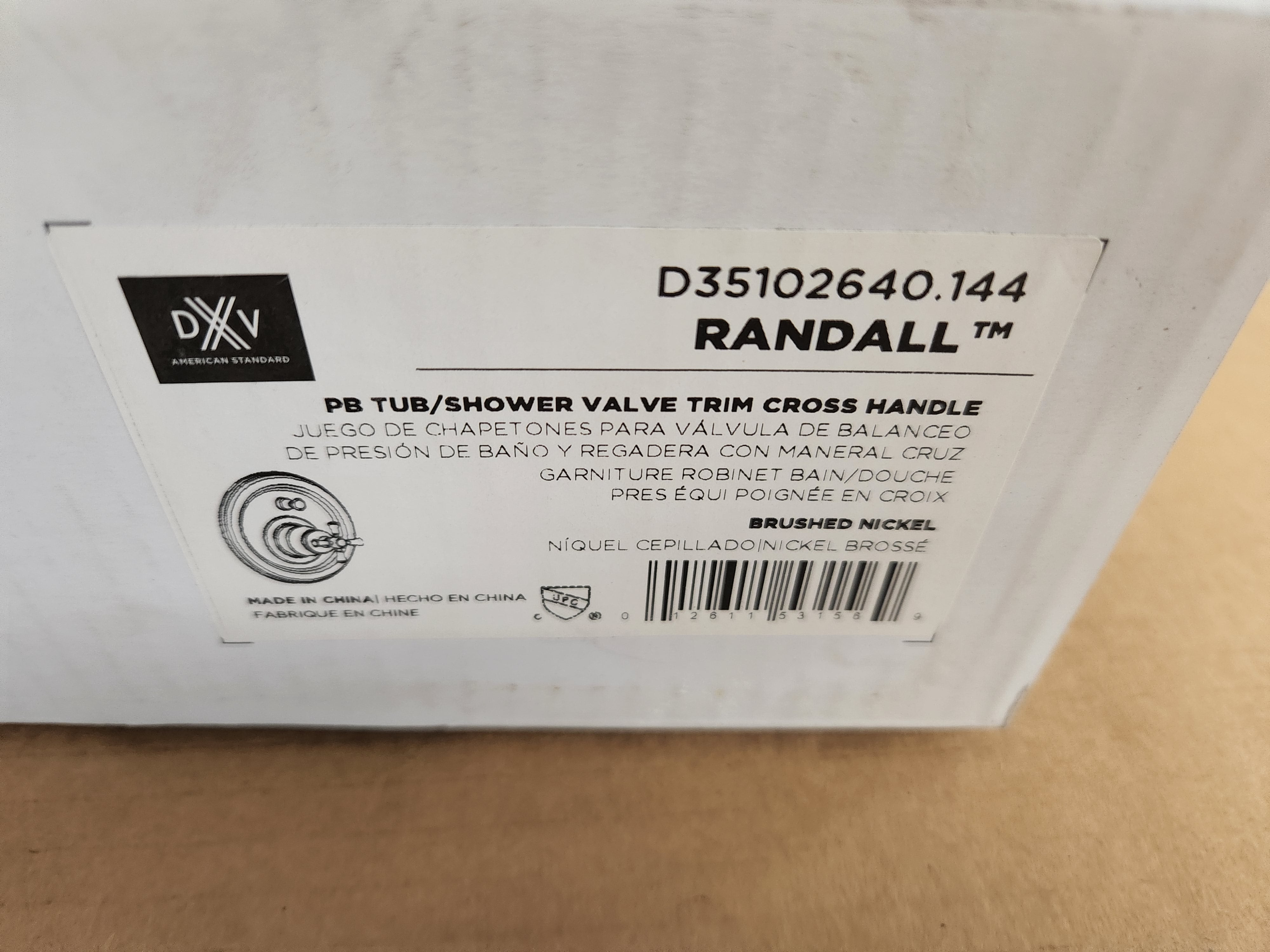 AMERICAN STANDARD American Standard D35102640.144 Randall Brushed Nickel Pressure Balance Tub/Shower Valve Trim Cross Handle