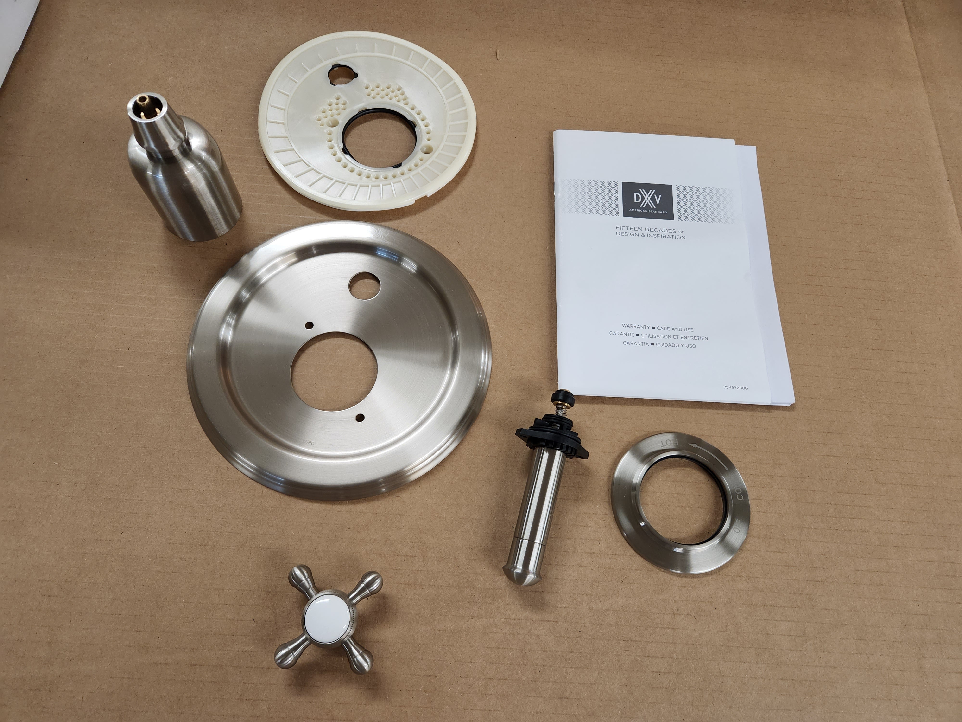 AMERICAN STANDARD American Standard D35101640.144 Ashbee Brushed Nickel Pressure Balanced Tub/Shower Valve Trim Cross Handle
