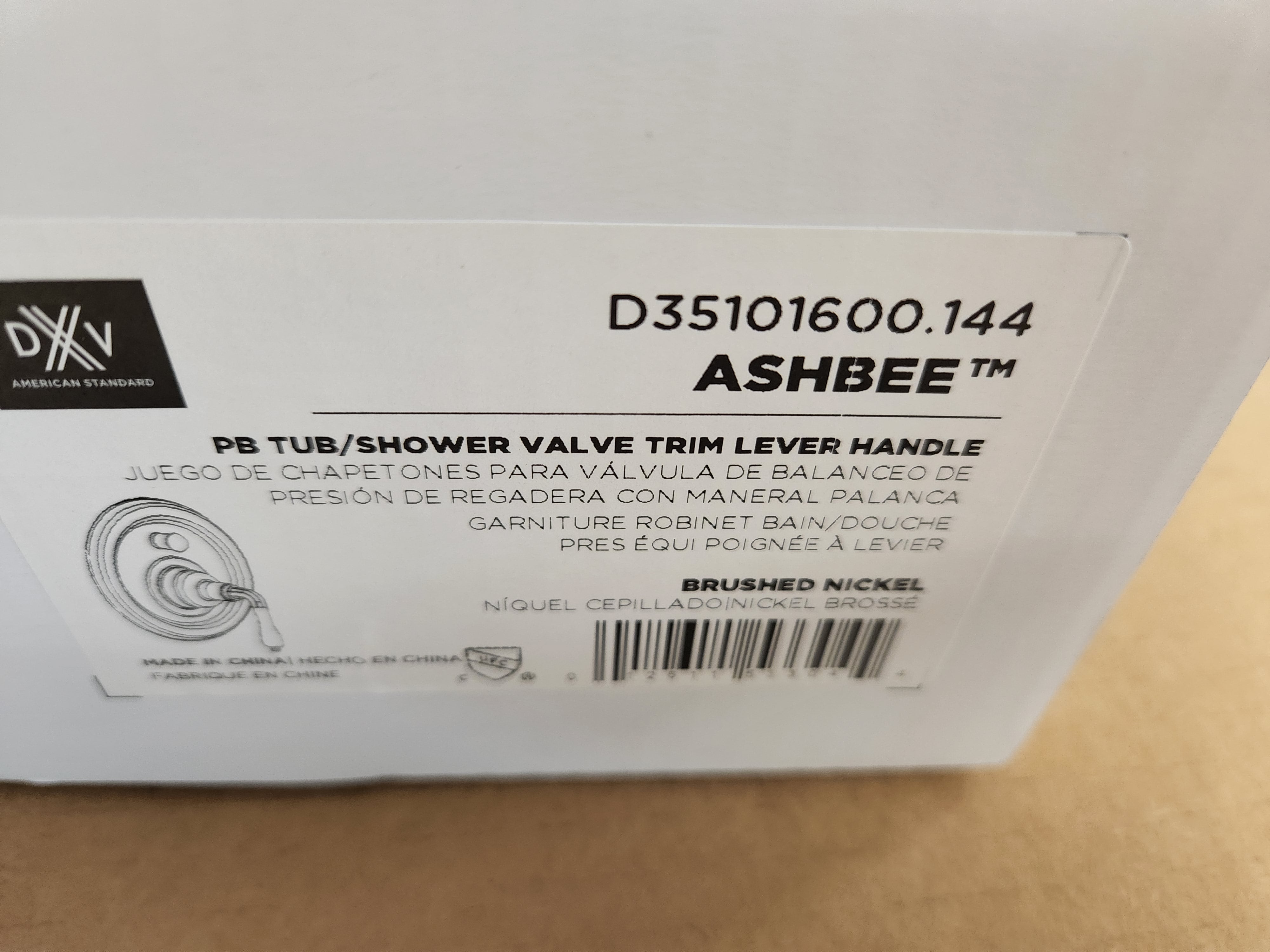 AMERICAN STANDARD AMERICAN STANDARD D35101600.144 ASHBEE BRUSHED NICKEL PB TUB/SHOWER VALVE TRIM LEVER HANDLE