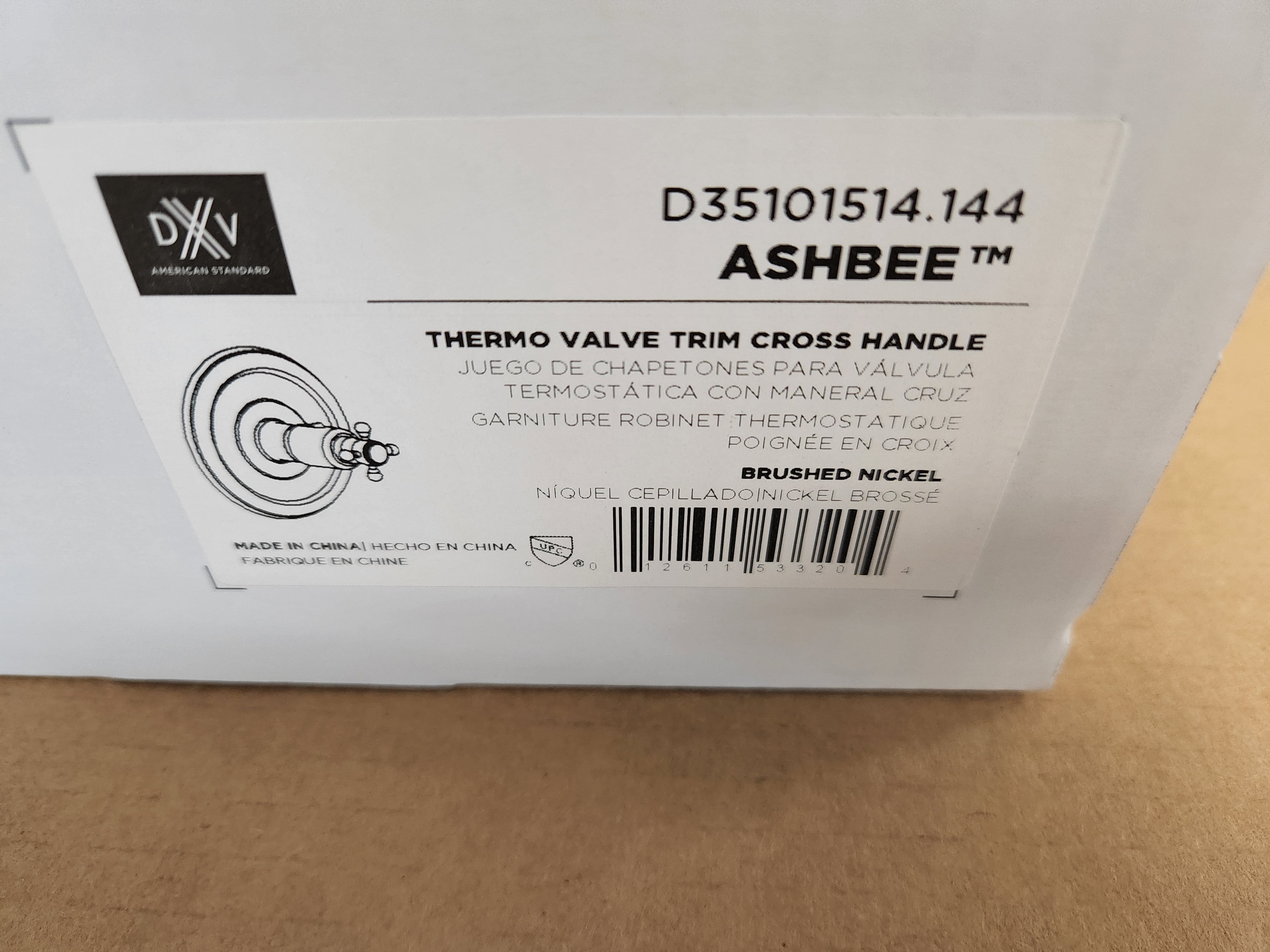 AMERICAN STANDARD American Standard D35101514.144 Ashbee Brushed Nickel Thermo Valve Trim Cross Handle