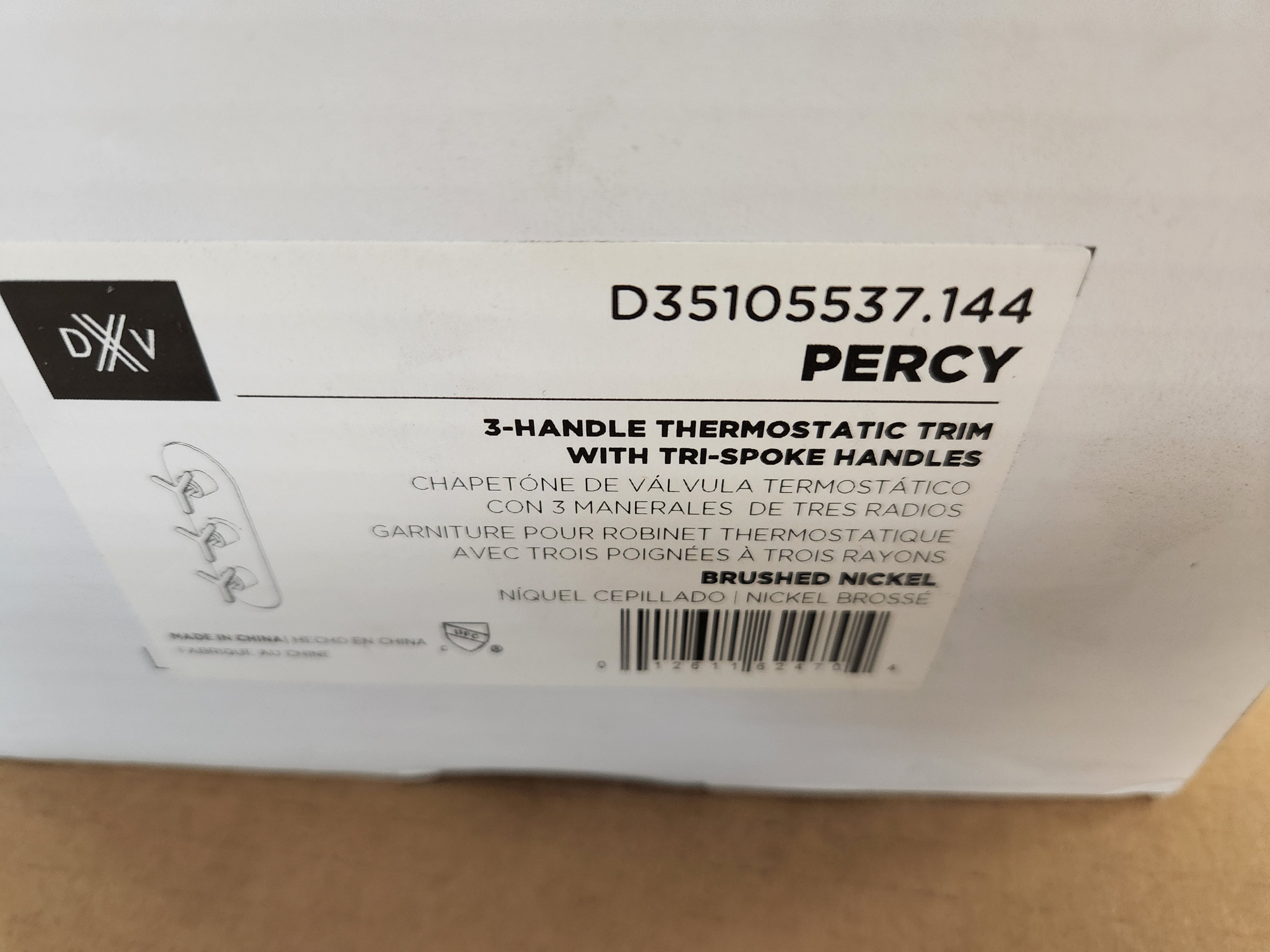AMERICAN STANDARD American Standard D35105537.144 Percy Brushed Nickel 3 Handle Thermostatic Trim