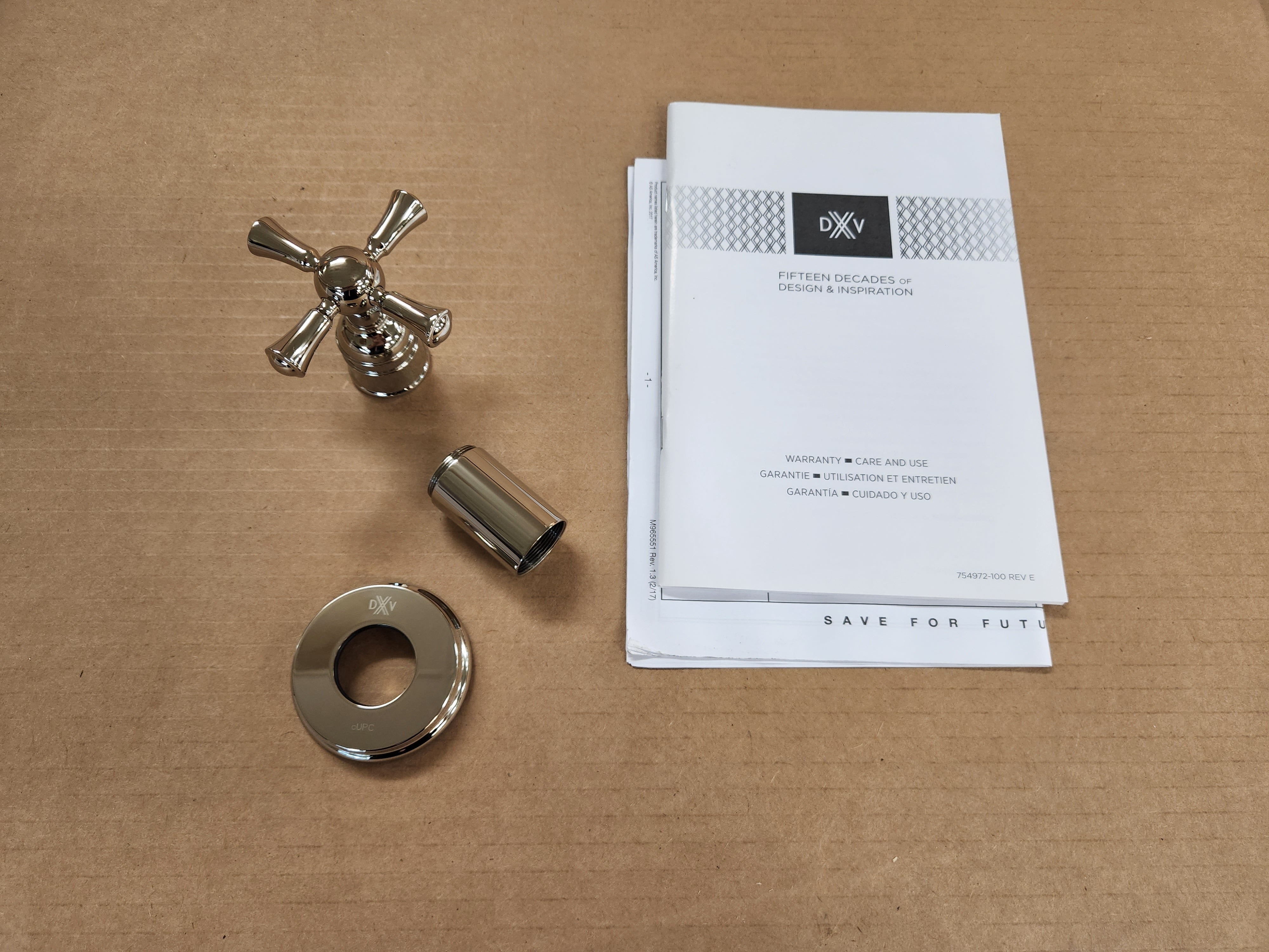 AMERICAN STANDARD American Standard D35102740.150 Randall Platinum Nickel Wall Valve Trim Cross Handle