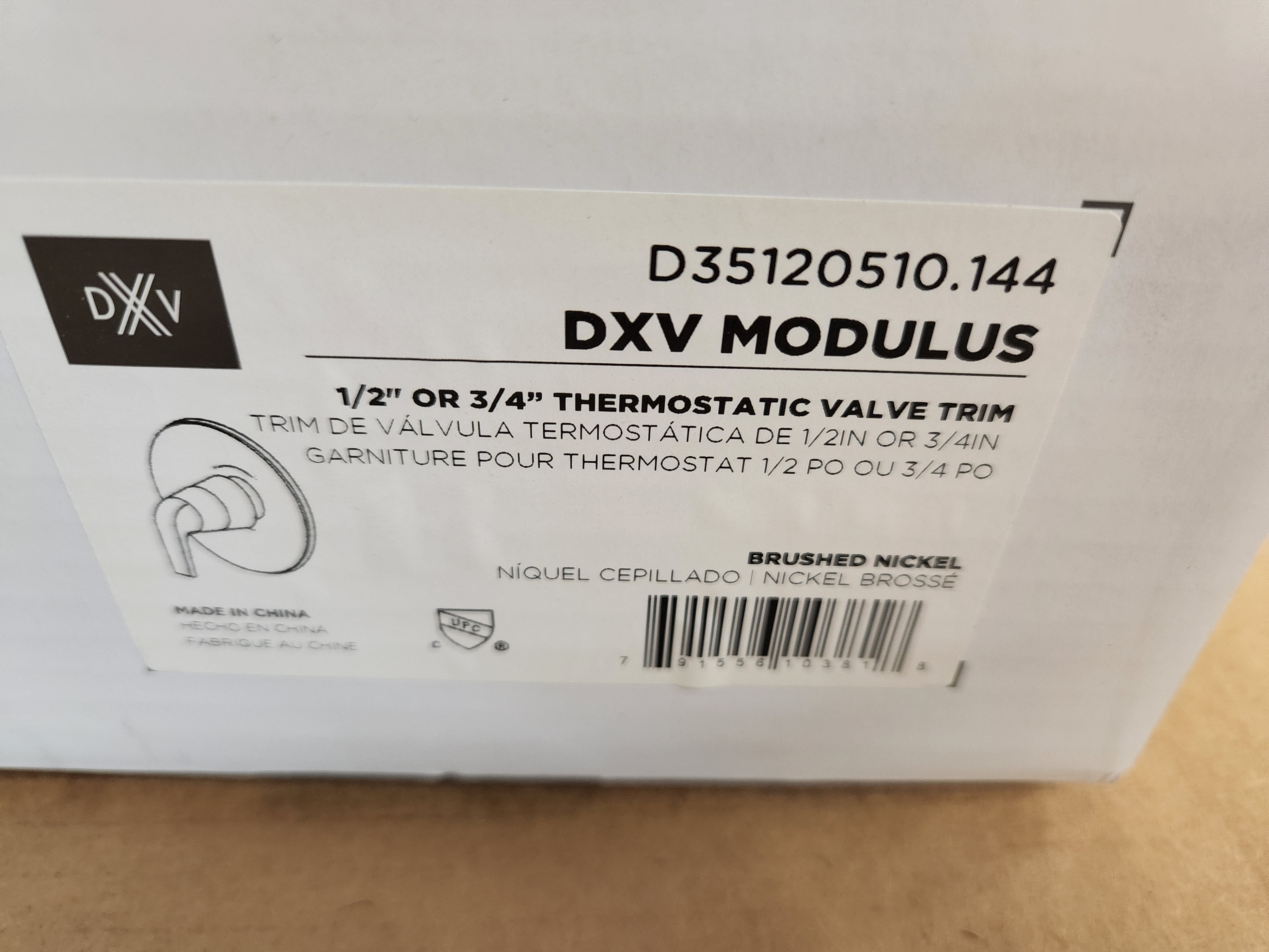 AMERICAN STANDARD American Standard D35120510.144 DXV Modulus Brushed Nickel 1/2 or 3/4 Thermostatic Valve Trim