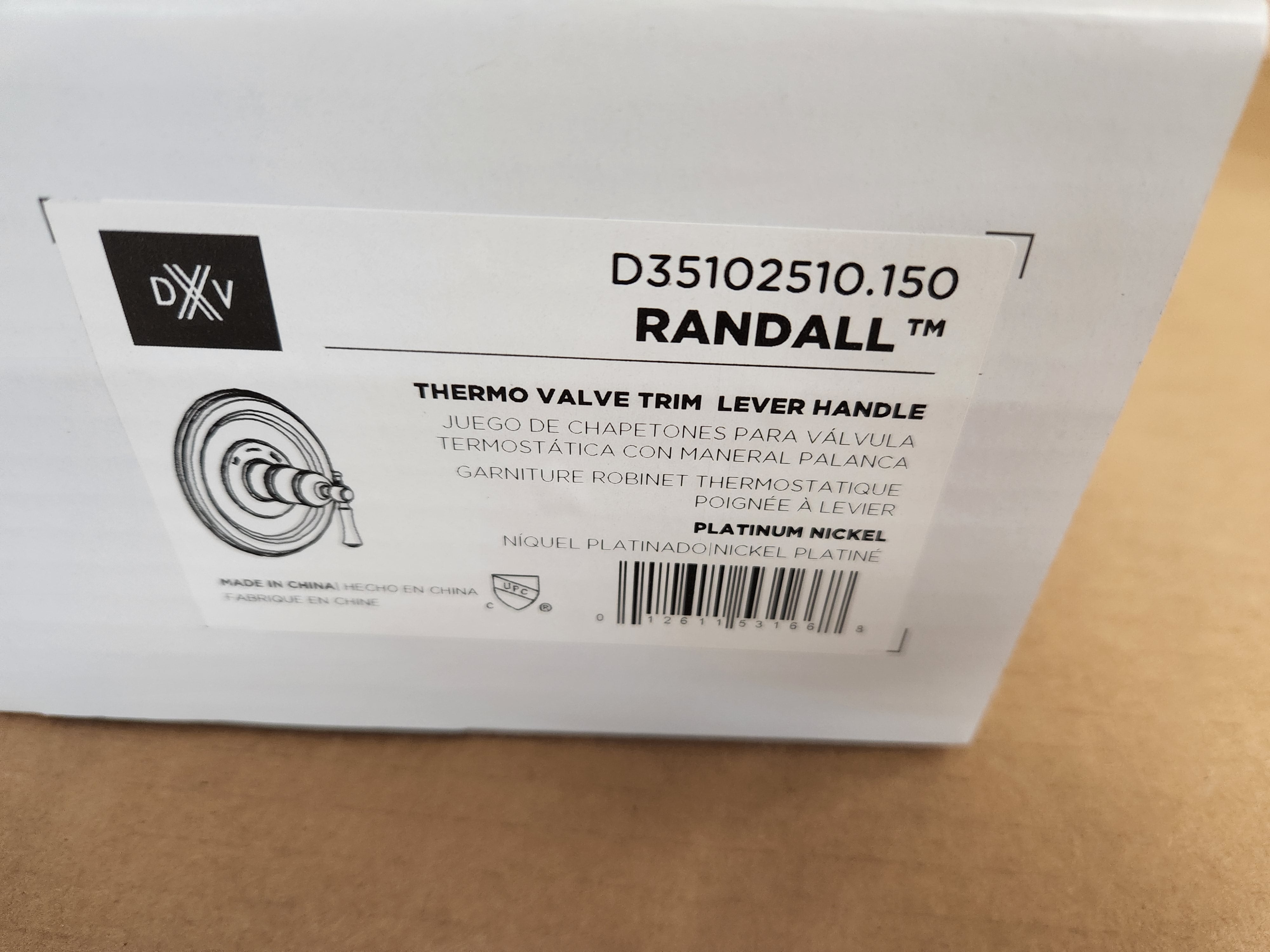 AMERICAN STANDARD American Standard D35102510.150 Randall Platinum Nickel Thermo Valve Trim Lever Handle