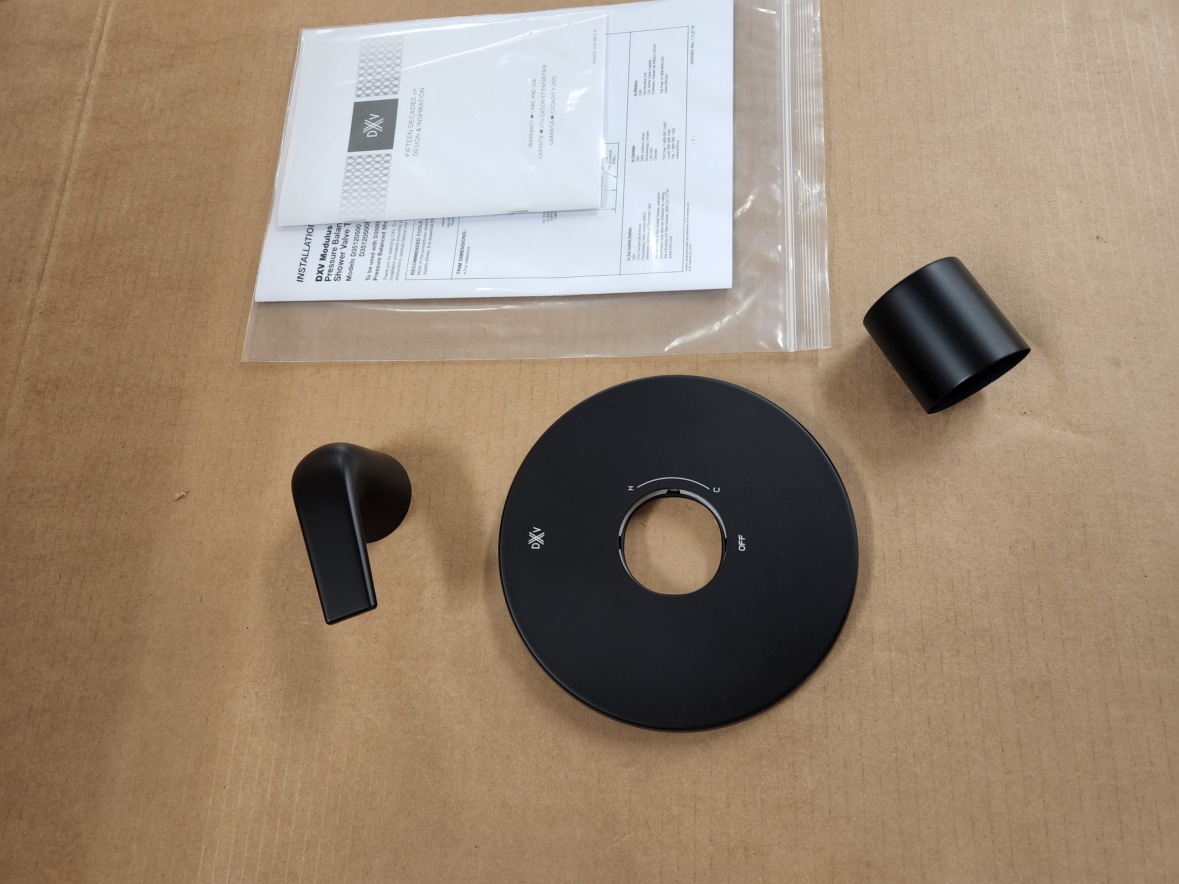 AMERICAN STANDARD American Standard D35120500.243 DXV Modulus Matte Black Pressure Balance Shower Valve Trim