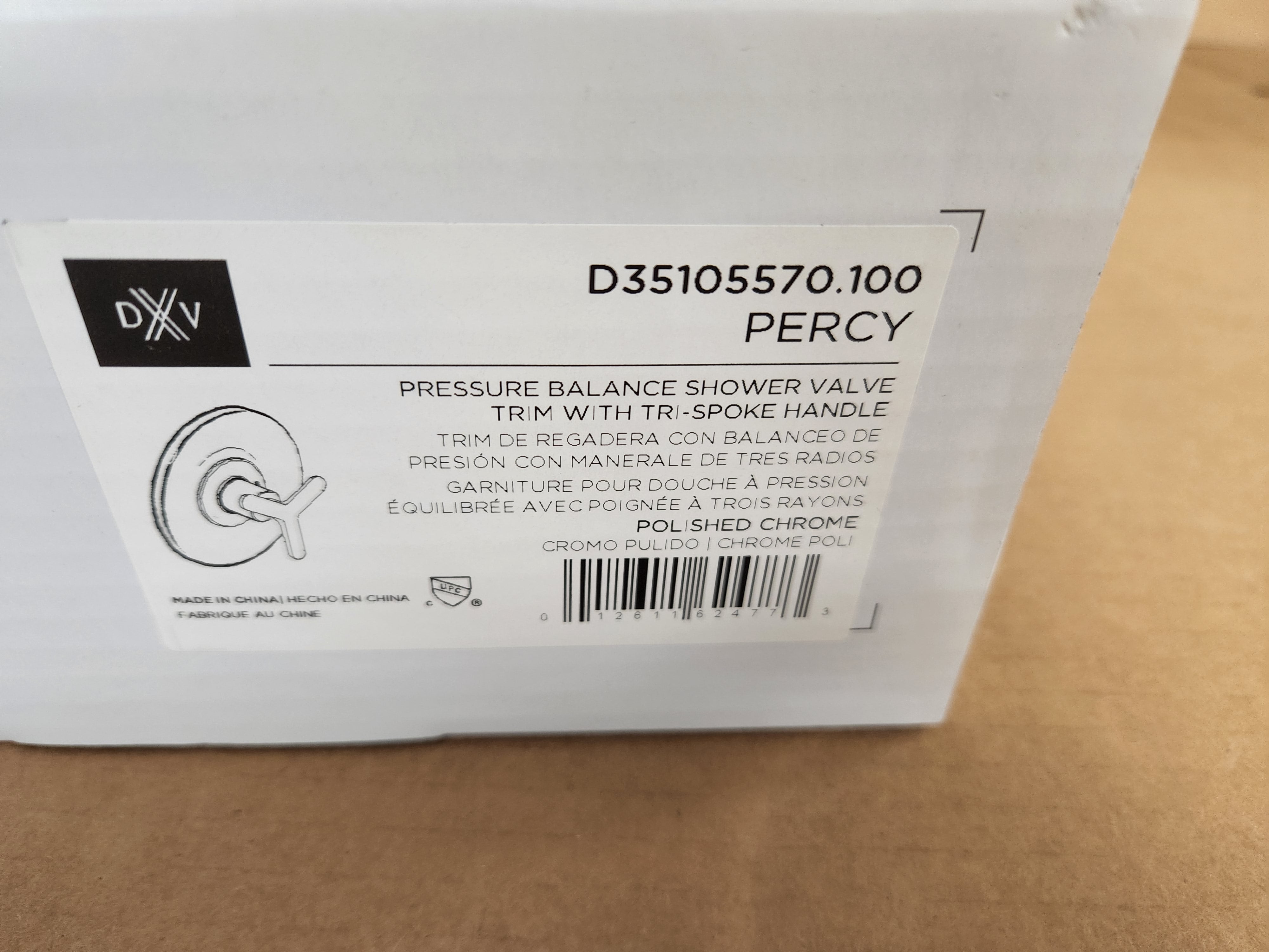 AMERICAN STANDARD American Standard D35105570.100 Percy Polished Chrome Pressure Balance Shower Valve Trim