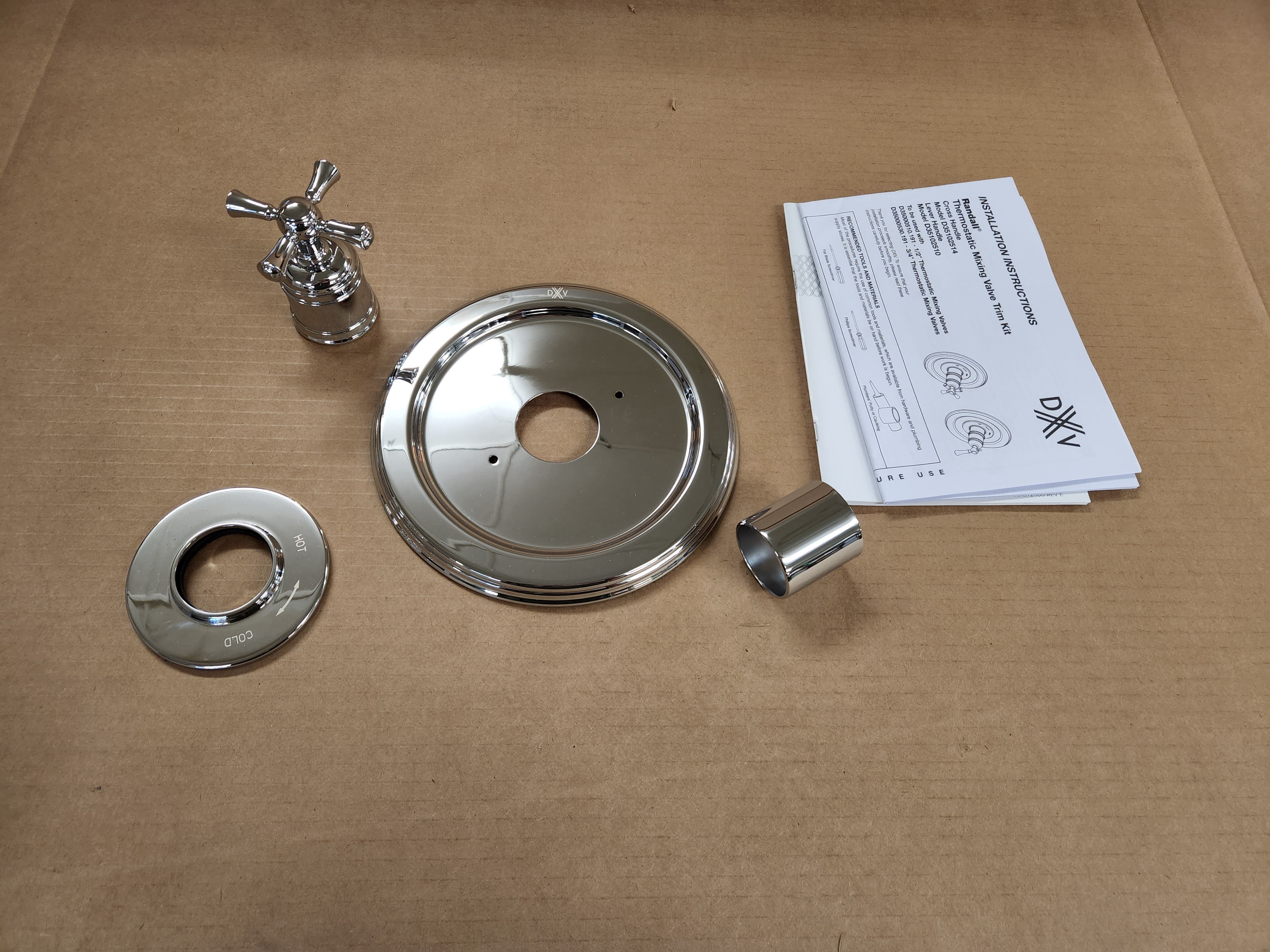 AMERICAN STANDARD American Standard D35102514.100 Randall Polished Chrome Thermo Valve Trim Cross Handle