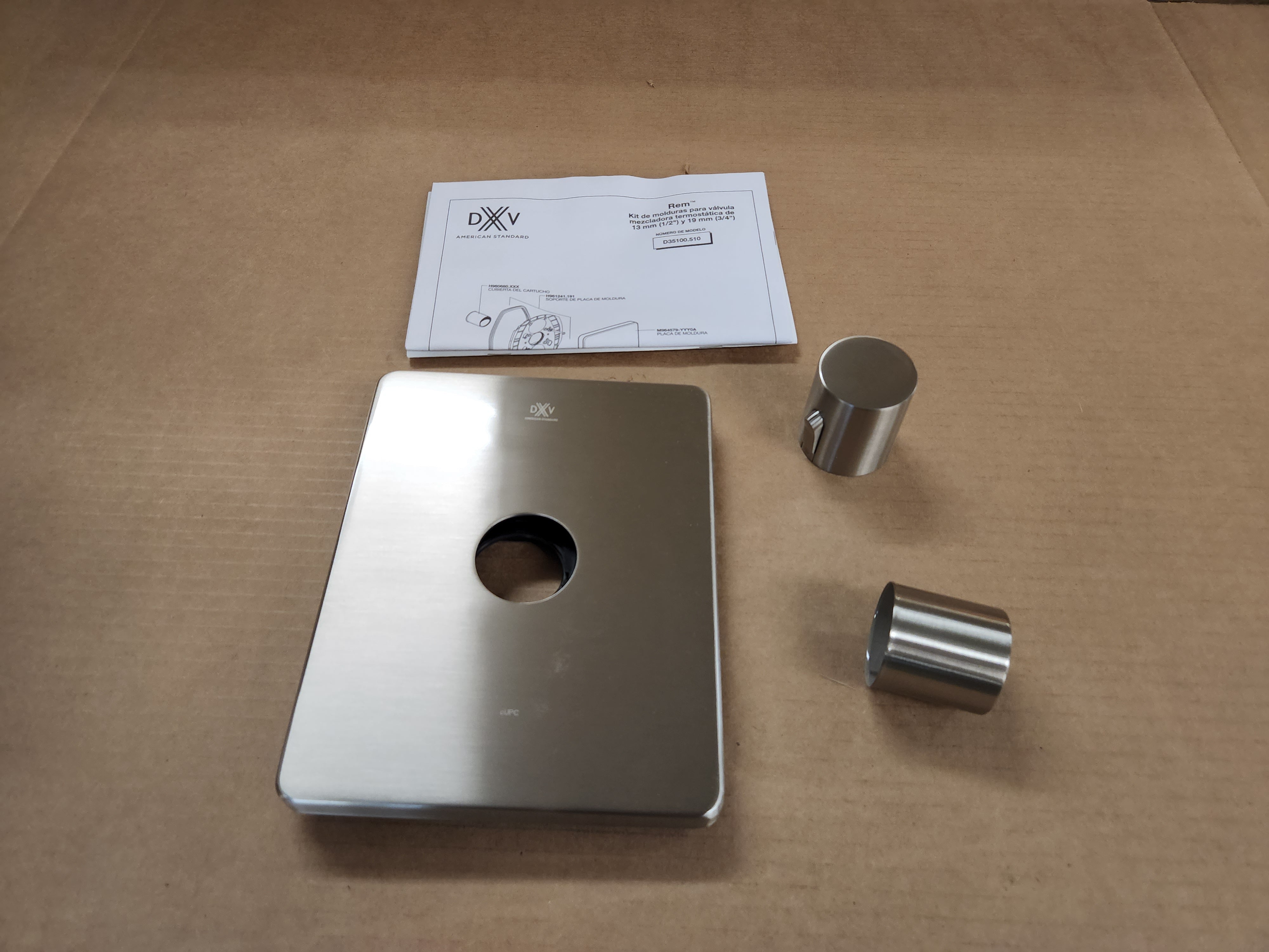 AMERICAN STANDARD American Standard D35100510.144 Rem Brushed Nickel 3/4 Thermo Valve Trim Less Knob Mount