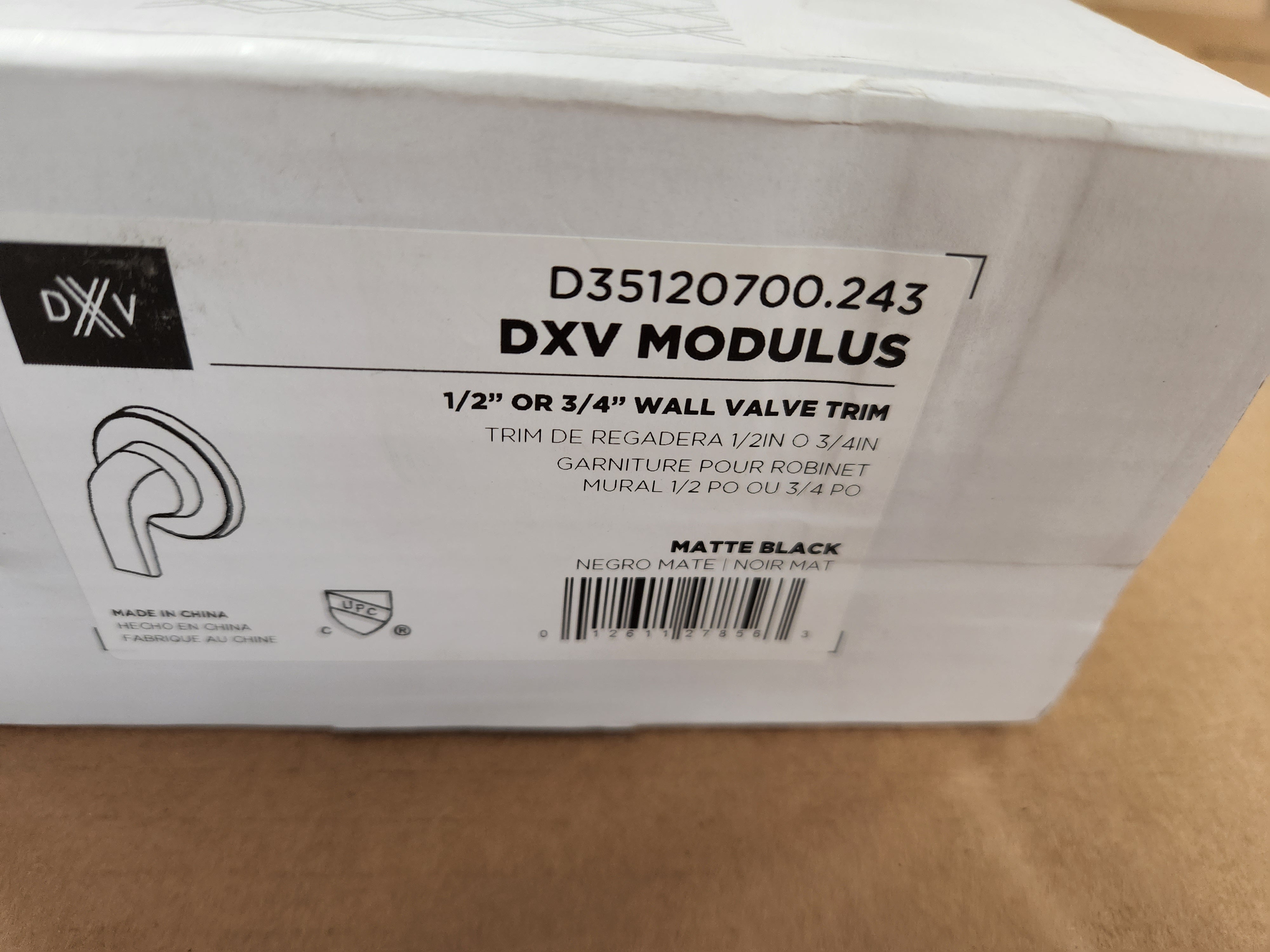 AMERICAN STANDARD American Standard D35120700.243 DXV Modulus Matte Black 1/2 Or 3/4 Wall Valve Trim