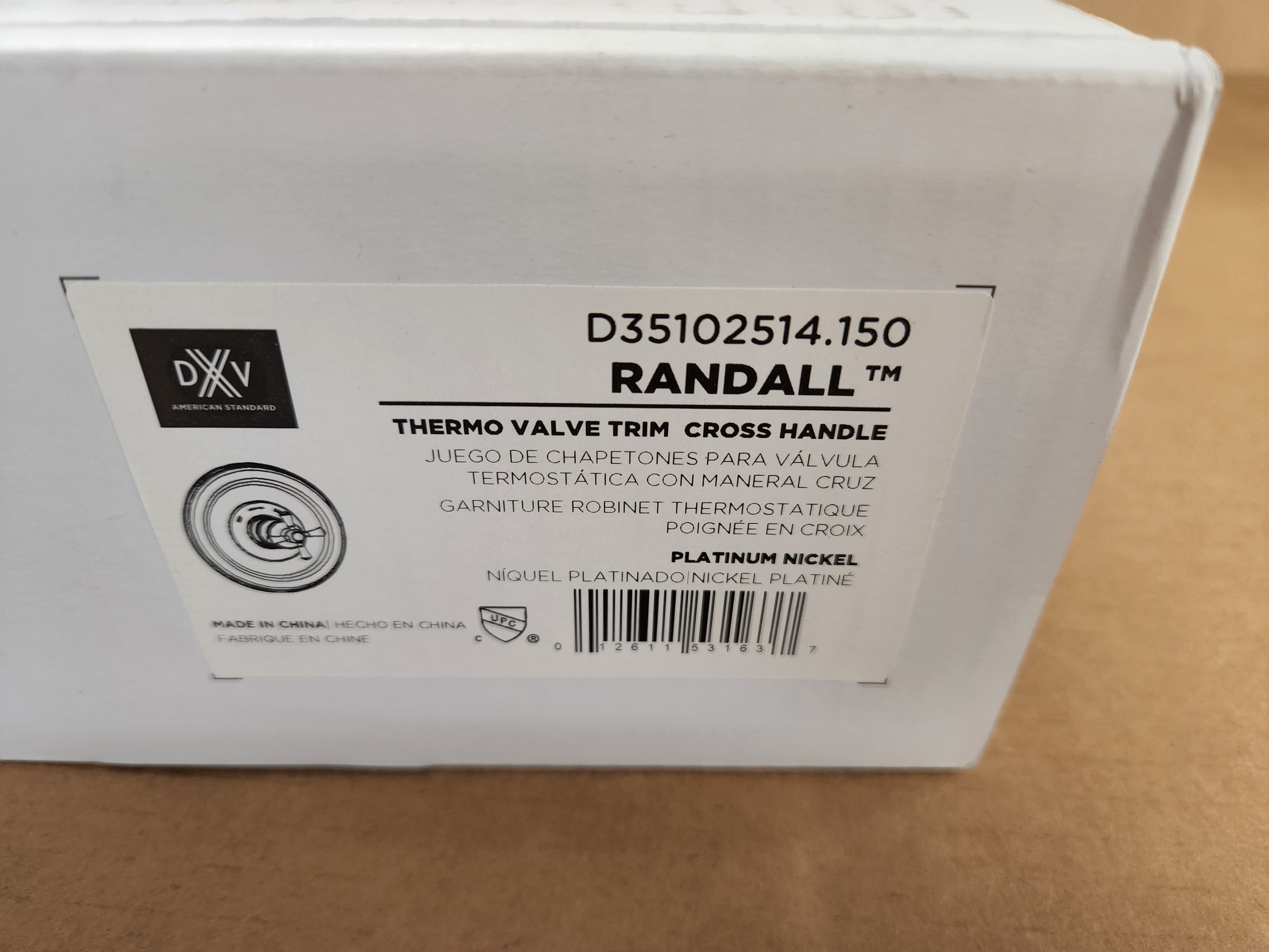AMERICAN STANDARD American Standard D35102514.150 Randall Platinum Nickel Thermo Valve Trim Cross Handle