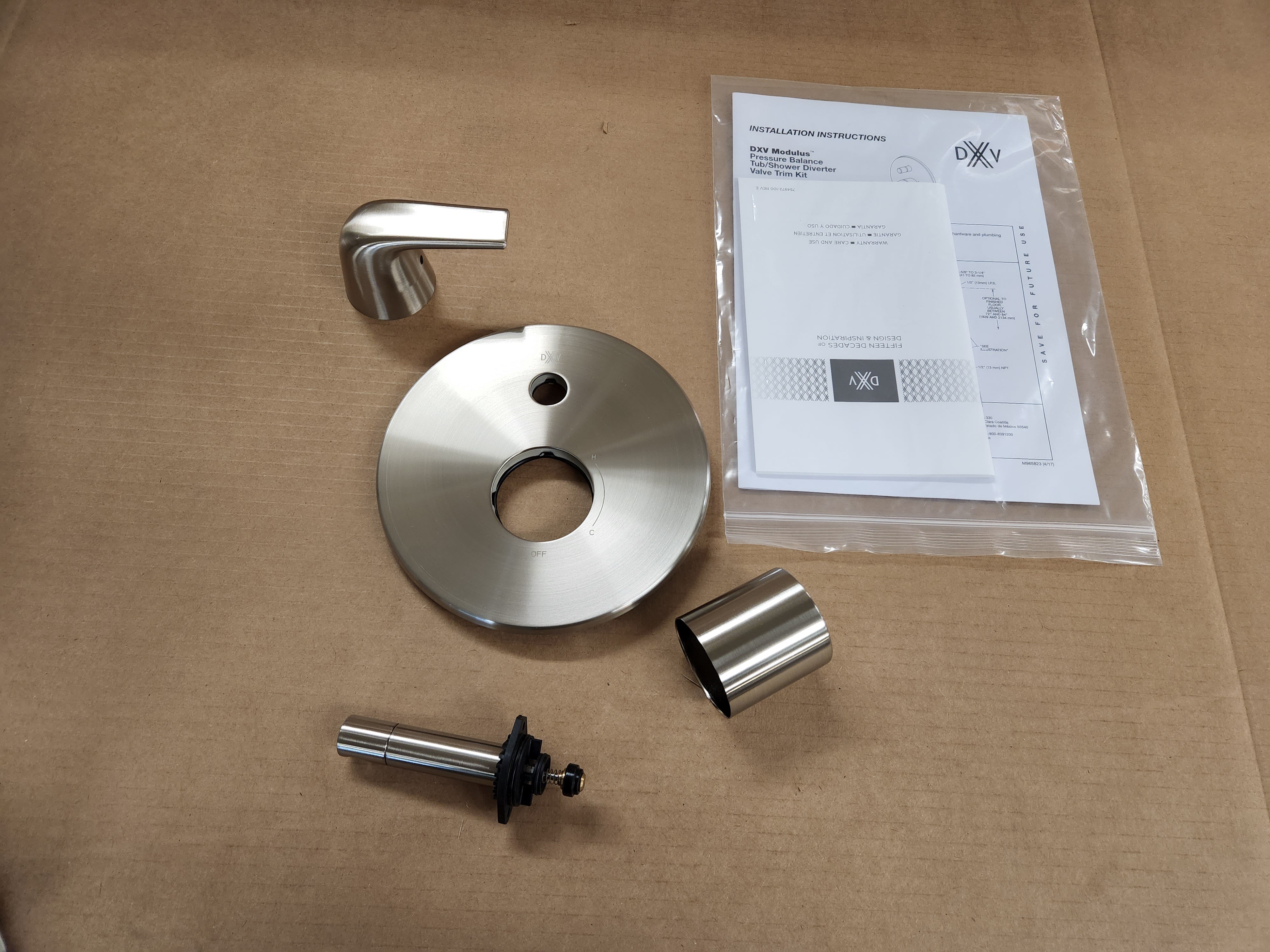 AMERICAN STANDARD American Standard D35120600.144 DXV Modulus Brushed Nickel Bath Tub/Shower Trim with Diverter