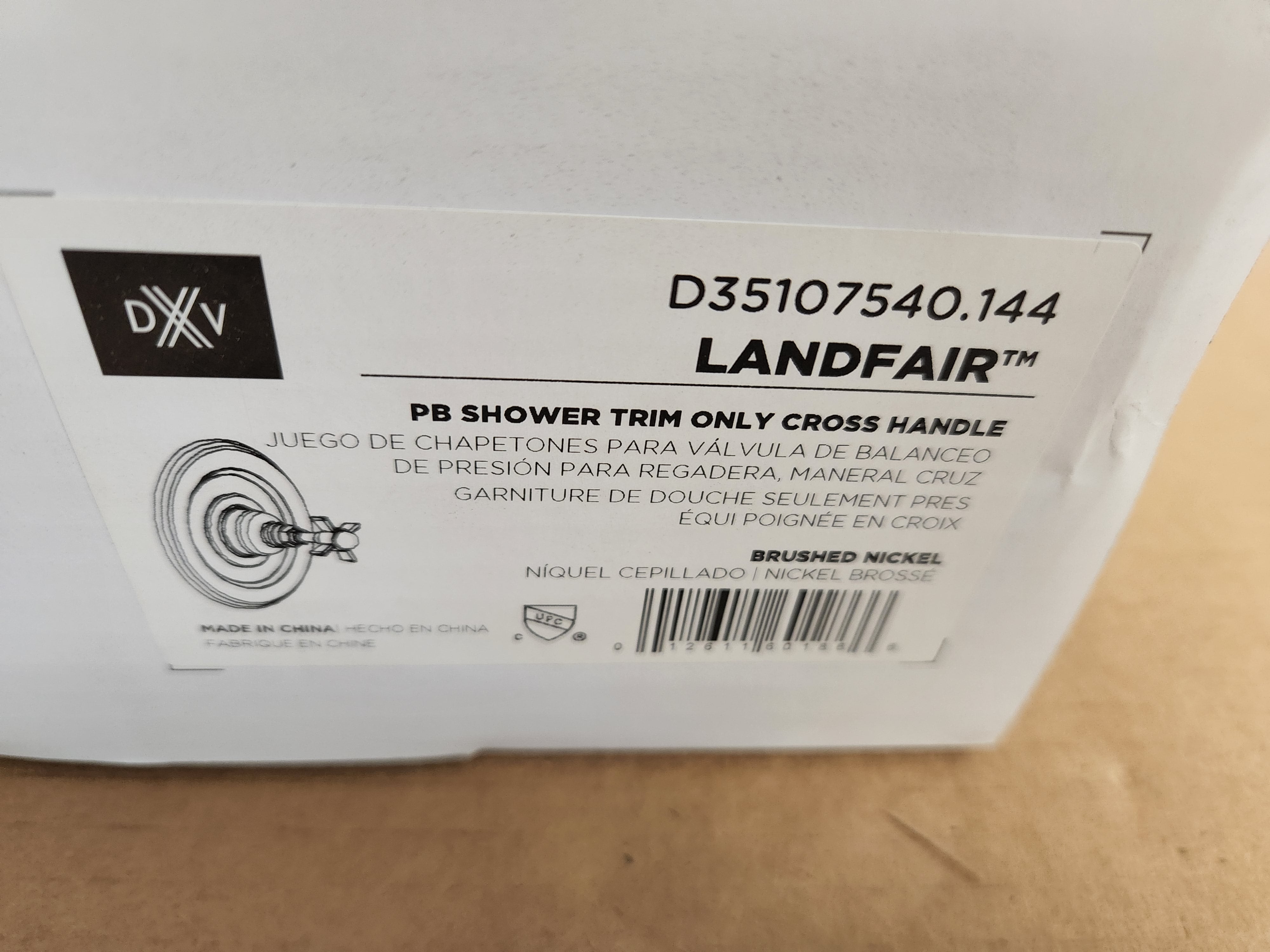 AMERICAN STANDARD American Standard D35107540.144 Landfair Brushed Nickel PB Shower Trim Only Cross Handle