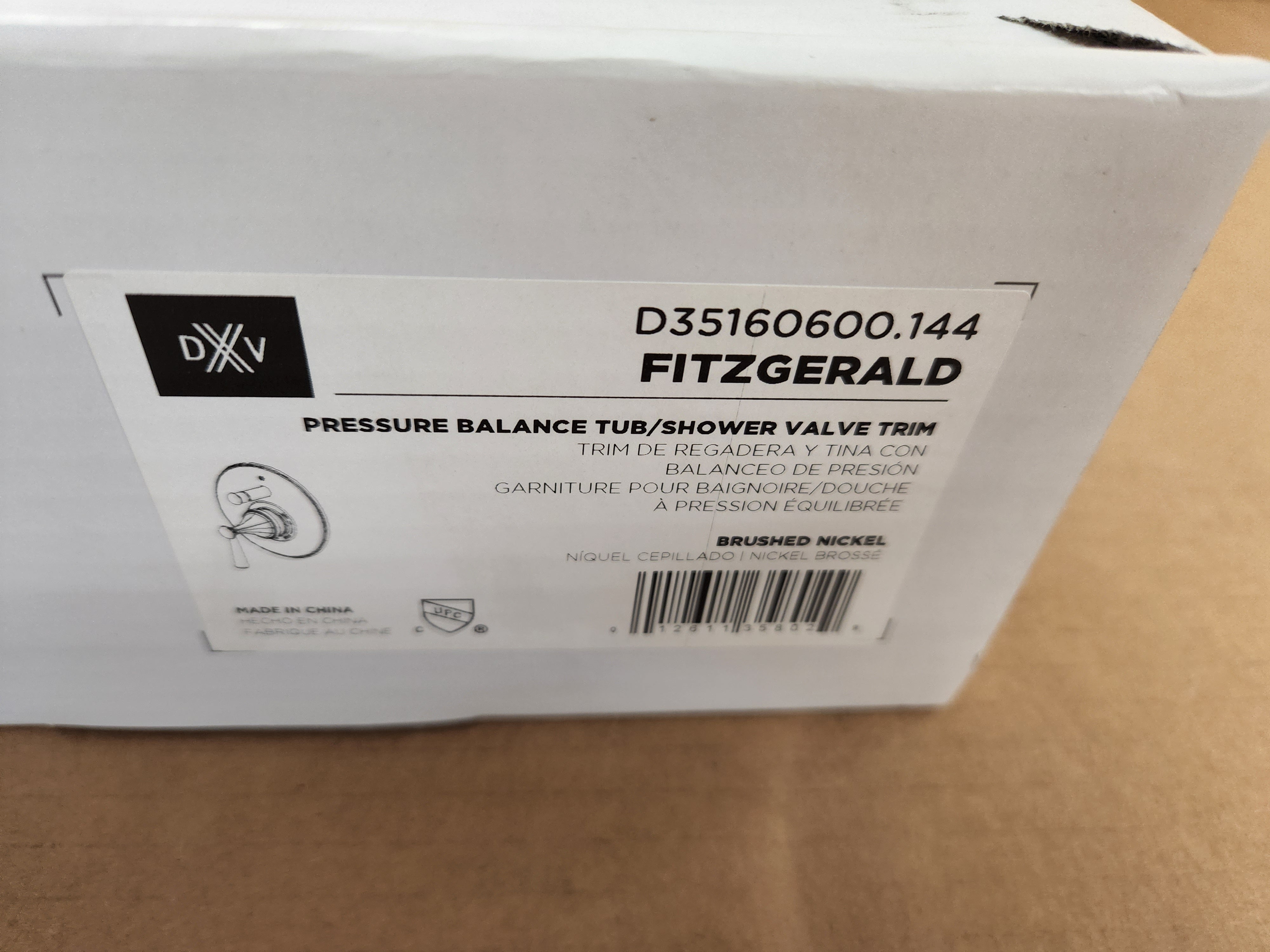 AMERICAN STANDARD American Standard D35160600.144 Fitzgerald Brushed Nickel Pressure Balanced Tub/Shower Valve Trim