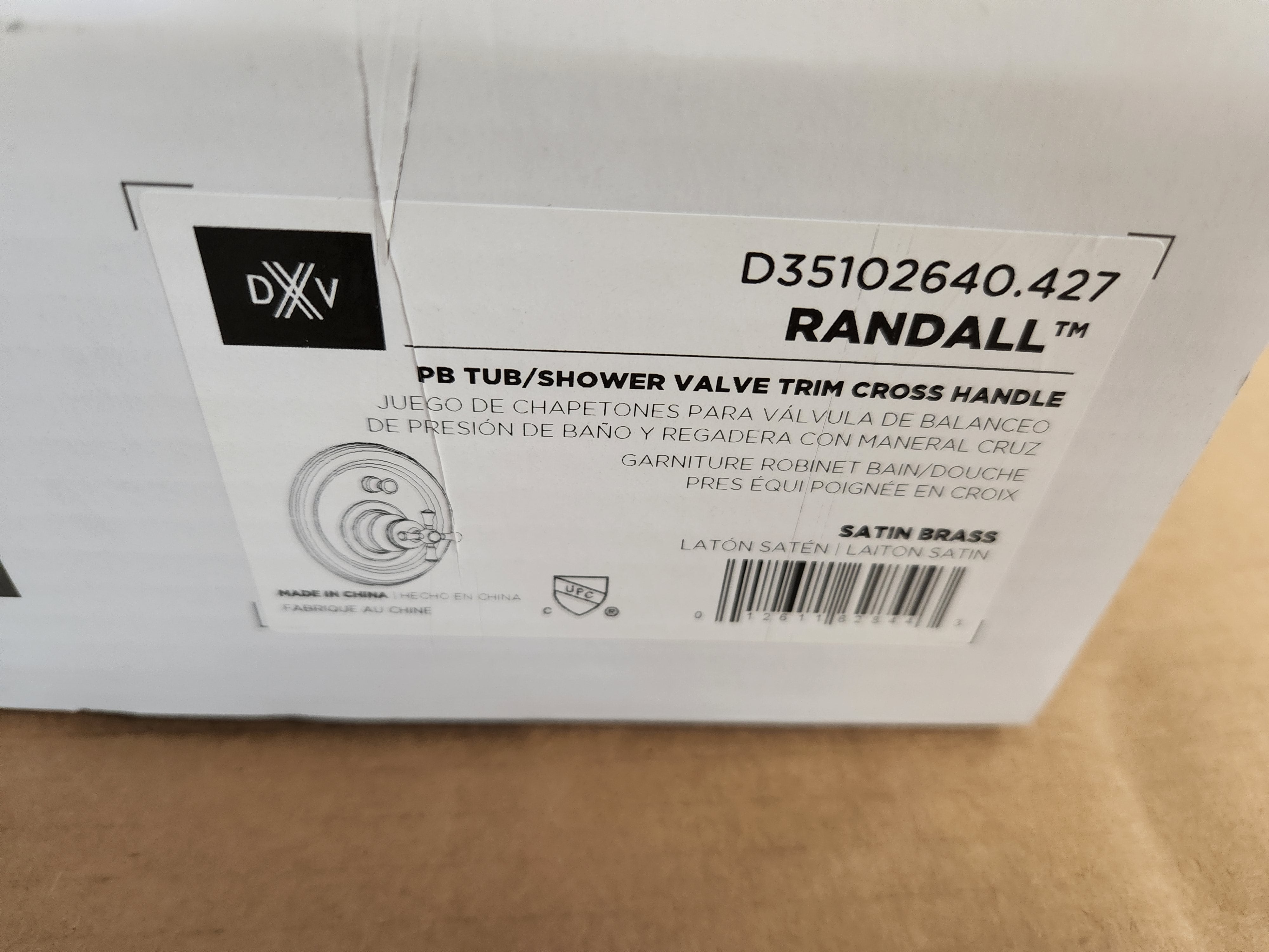 AMERICAN STANDARD American Standard D35102640.427 Randall Satin Brass PB Tub/Shower Valve Trim Cross Handle