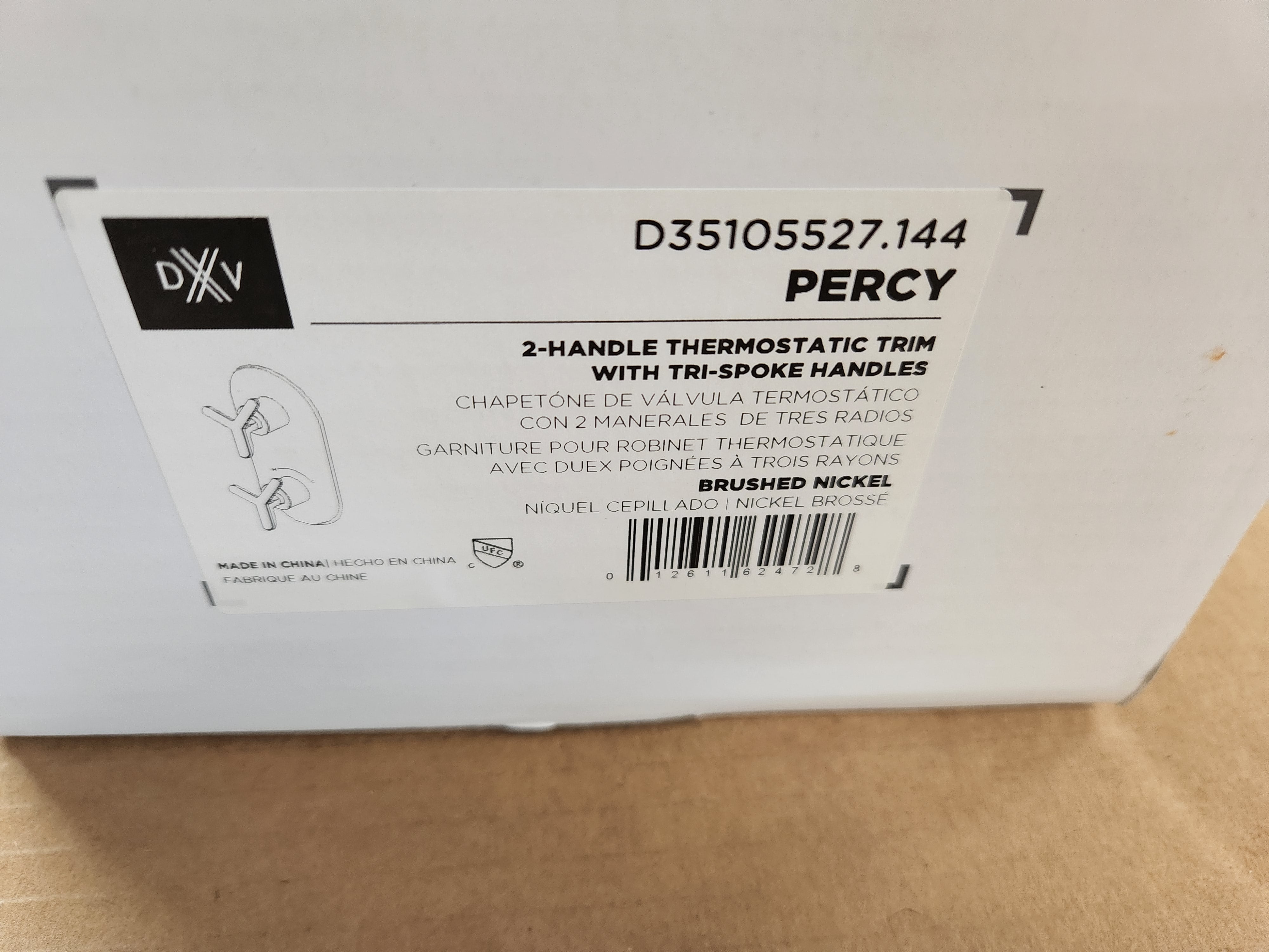 AMERICAN STANDARD American Standard D35105527.144 Percy Brushed Nickel 2 Handle Thermostatic Trim Tri Spoke Handles