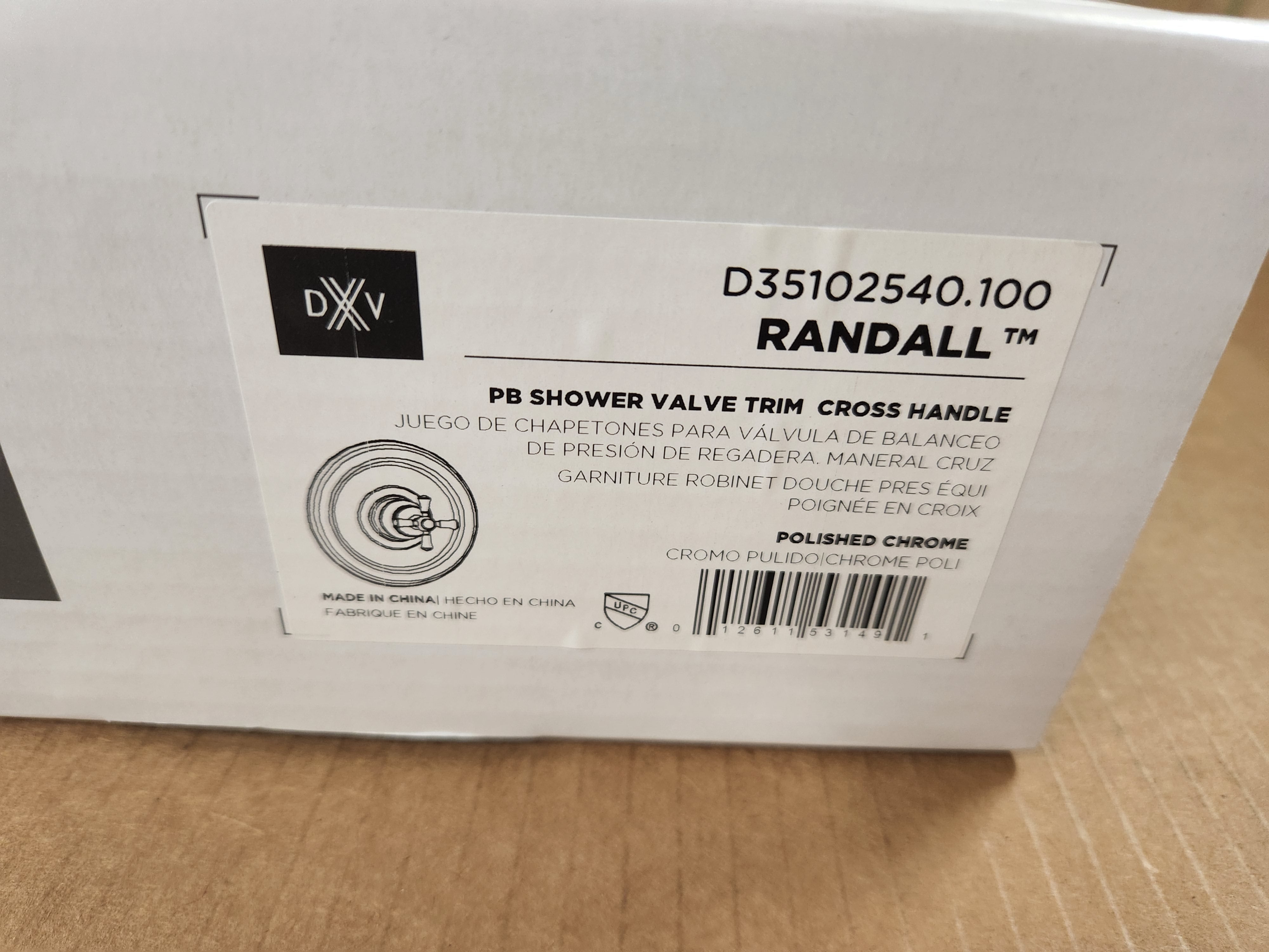 AMERICAN STANDARD AMERICAN STANDARD D35102540.100 RANDALL POLISHED CHROME PB SHOWER VALVE TRIM CROSS HANDLE