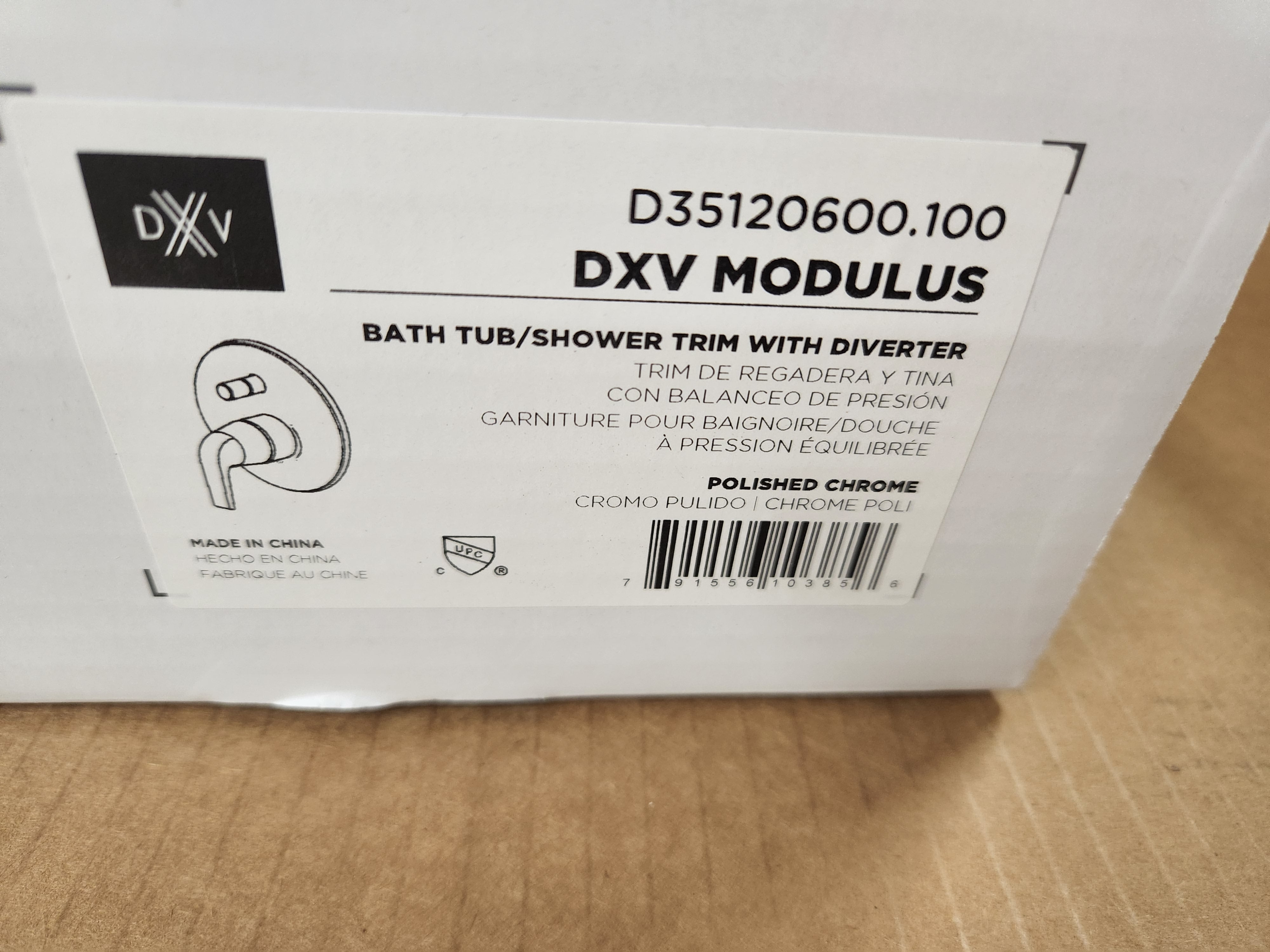 AMERICAN STANDARD American Standard D35120600.100 DXV Modulus Polished Chrome Bath Tub/Shower Trim With Diverter
