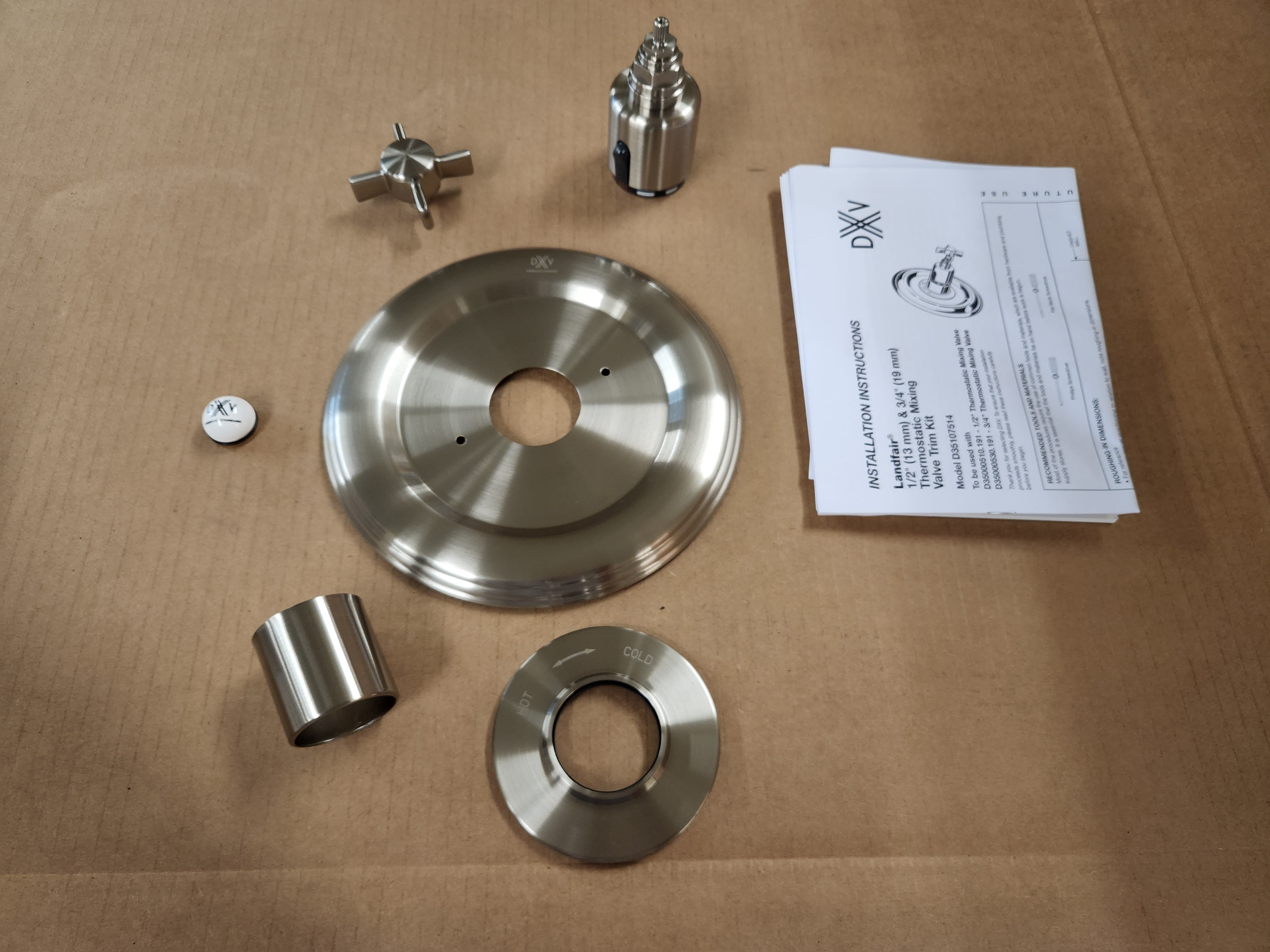 AMERICAN STANDARD AMERICAN STANDARD D35107514.144 Landfair Brushed Nickel Thermo Valve Trim Cross Handle