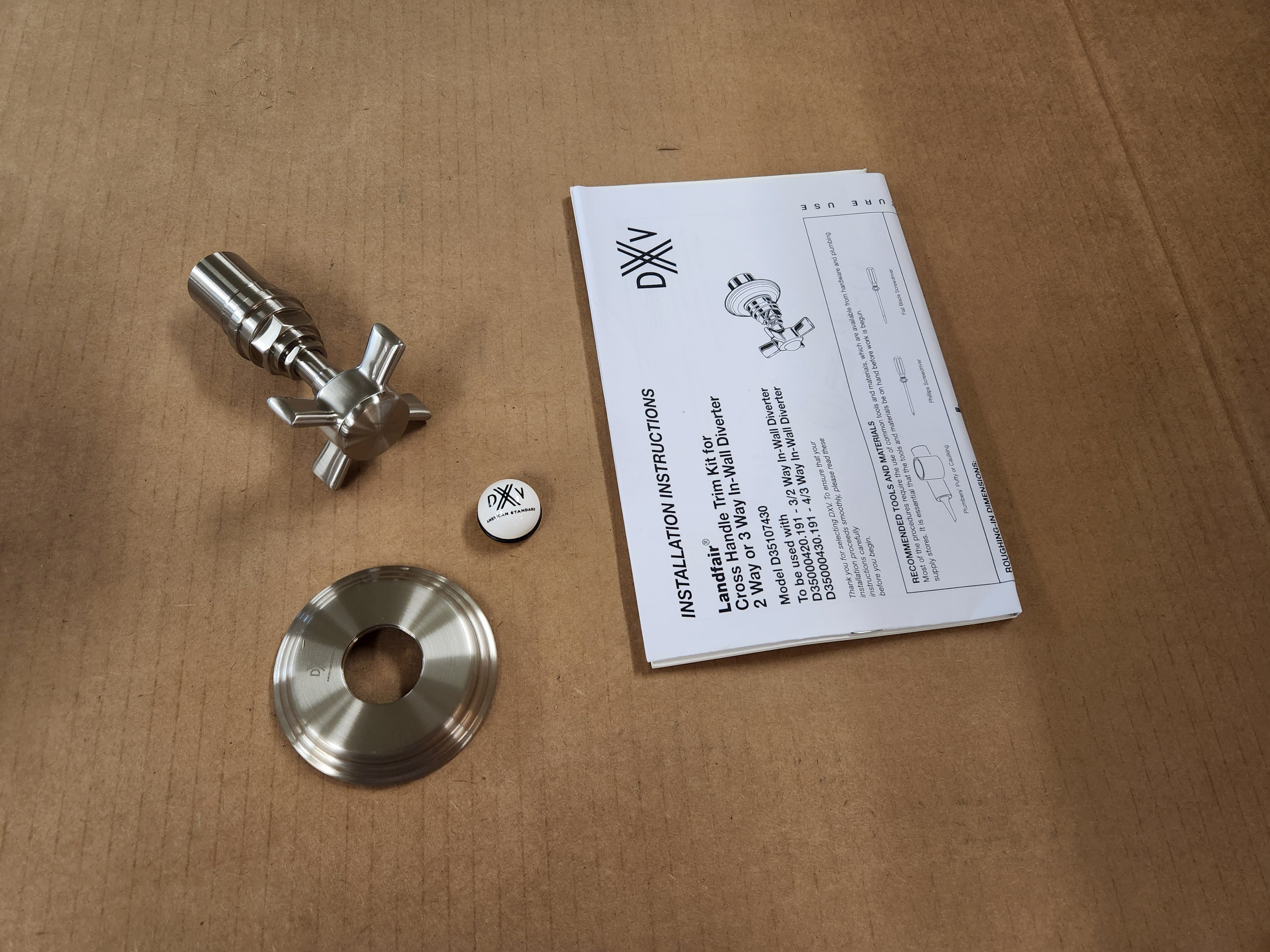AMERICAN STANDARD American Standard D35107430.144 Landfair Brushed Nickel 4/3 & 3/2 Div Valve Trim