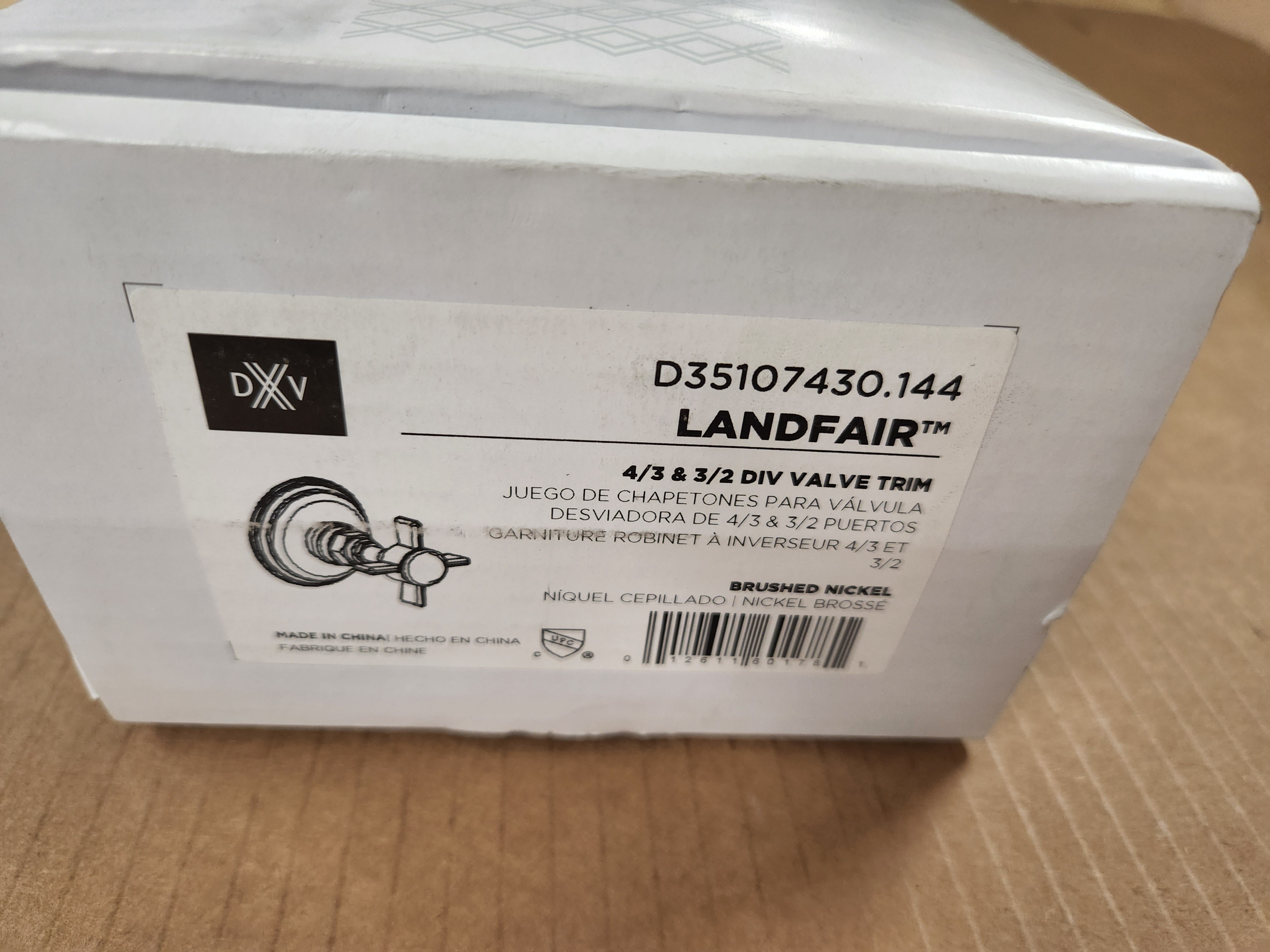 AMERICAN STANDARD American Standard D35107430.144 Landfair Brushed Nickel 4/3 & 3/2 Div Valve Trim