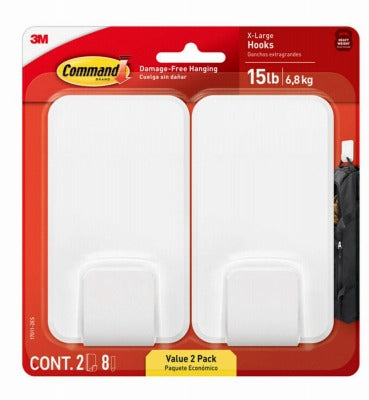 3M 3M Company 17011-2ES Command Utility Hook 15 Lb White 2 Pack