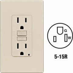 LEVITON Leviton C16-GFNT1-0PT Self-test Gfci Outlet 15A Nema 5-15R