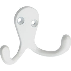 NATIONAL HARDWARE National Mfg N248-385 Double Clothes Hook White 2 Pack