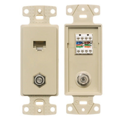 HUBBELL Hubbell Premise Wiring NS785I Frame Plate F-connector Cat5e