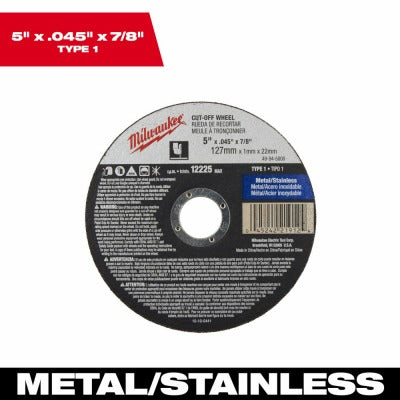 MILWAUKEE Milwaukee 49-94-5000 Cut-off Wheel 5in Type 1 25-pack