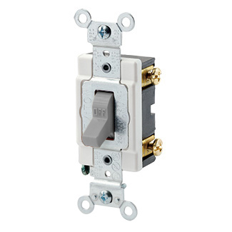 LEVITON Leviton 1221-SGY Grounding AC Quiet Toggle Switch 120/277 VAC 20 Amp