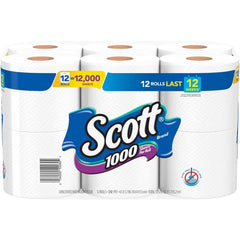 KIMBERLY-CLARK Kimberly-Clark KCC10060 Scott 1000 1-ply Bath Tissue (12 Roll Pack)