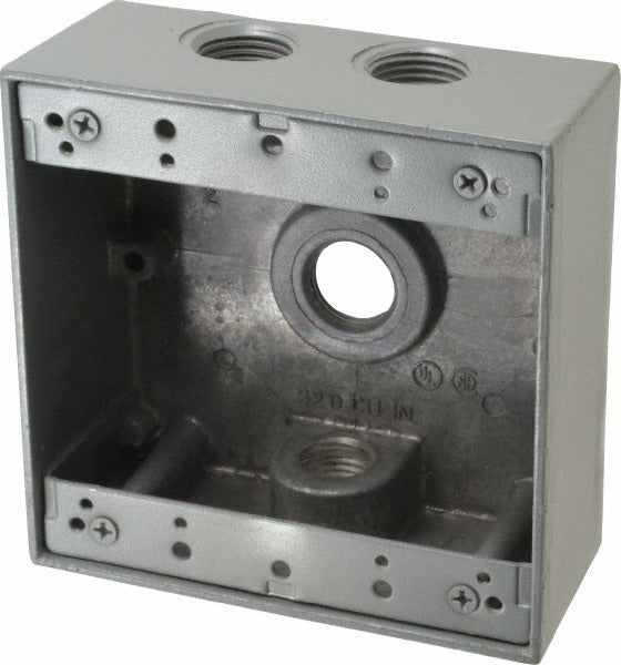 THOMAS & BETTS Thomas Betts 2IH4-1 Square Aluminum Outlet Box 2 Gang