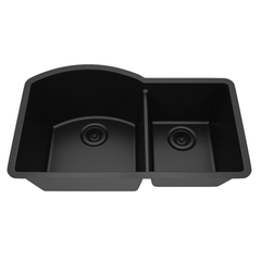 DAKOTA Dakota Plumbing Products GSE-QC7030LD-BK 70/30 Kitchen Sink