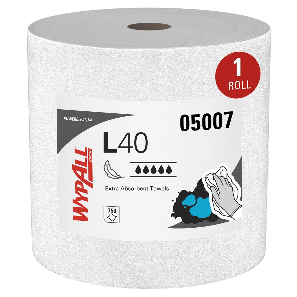 KIMBERLY-CLARK Wypall 05007 General Purpose Dry Wipes Jumbo Roll 750 Sheets