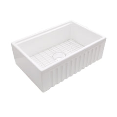DAKOTA Dakota Plumbing Products DSE-FCAL3020S Fireclay Farmhouse Sink