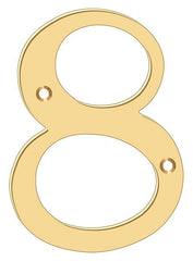DELTANA Deltana RN4-8 4 Inch Solid Brass House Number