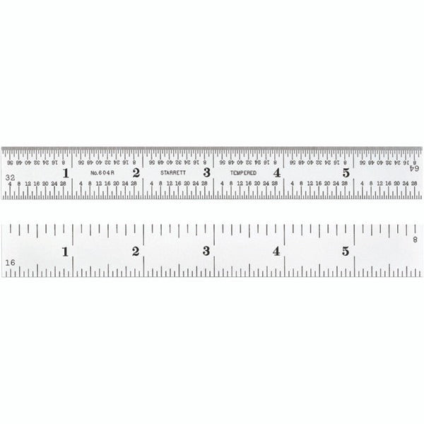 STARRETT Starrett 52645 Steel Rule 6 Inches 4R Graduation