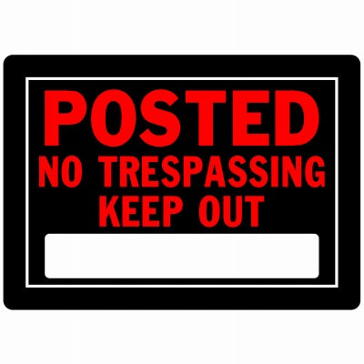 HILLMAN Hillman Fasteners 840141 No Trespassing Sign 10x14 in