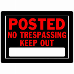 HILLMAN Hillman Fasteners 840141 No Trespassing Sign 10x14 in