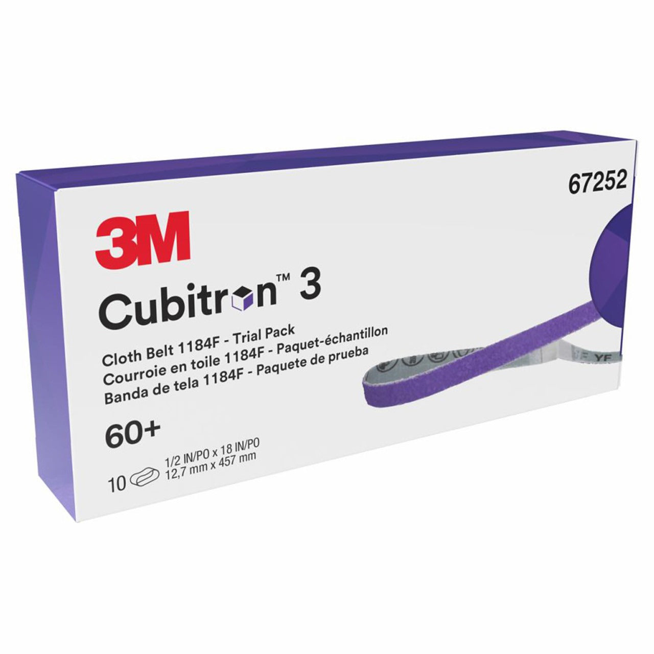 3M 3M 7100368325 Ceramic Cloth Belt 36+ Grit 0.5x18 in