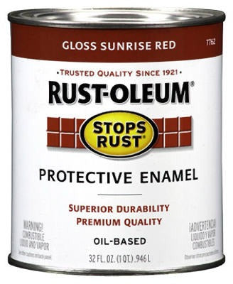 RUST-OLEUM Rust-oleum 7762-502 Stops Rust Enamel Paint Sunrise Red