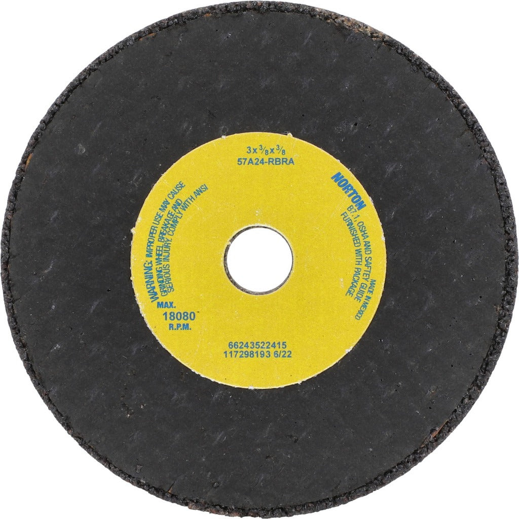 NORTON Norton 66243522415 Surface Grinding Wheel 24 Grit 3 in