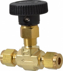 PARKER Parker 4Z-V4LN-B Needle Valve 1/4 in Compression Brass Ptfe