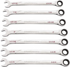 GEARWRENCH Gearwrench 86452 Ratcheting Combo Wrench Set 7 Pc Sae