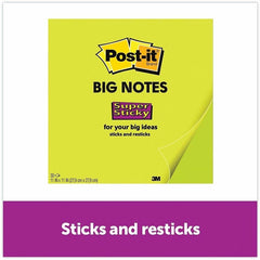 3M 3M MMMBN11G Super Sticky Big Notes 11 x 11 in 30 Sheets (Replacement BN11G)